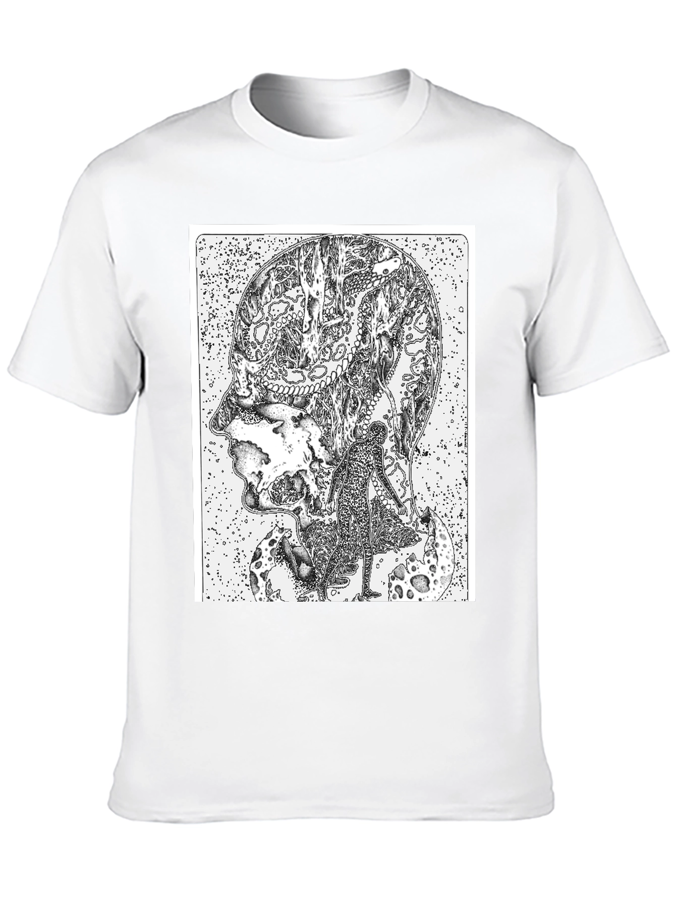 Abstract Head Black T-Shirt - Unique Graphic Tee