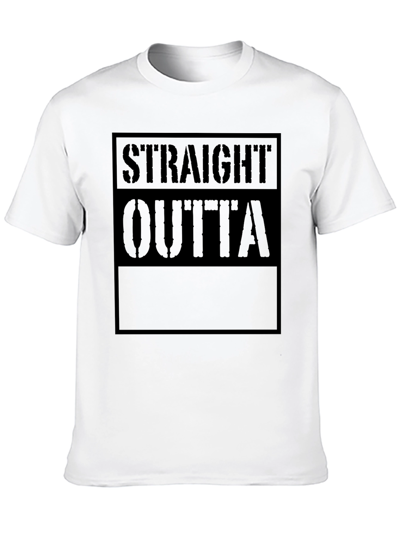 Straight Outta T-Shirt - Black Crew Neck Tee