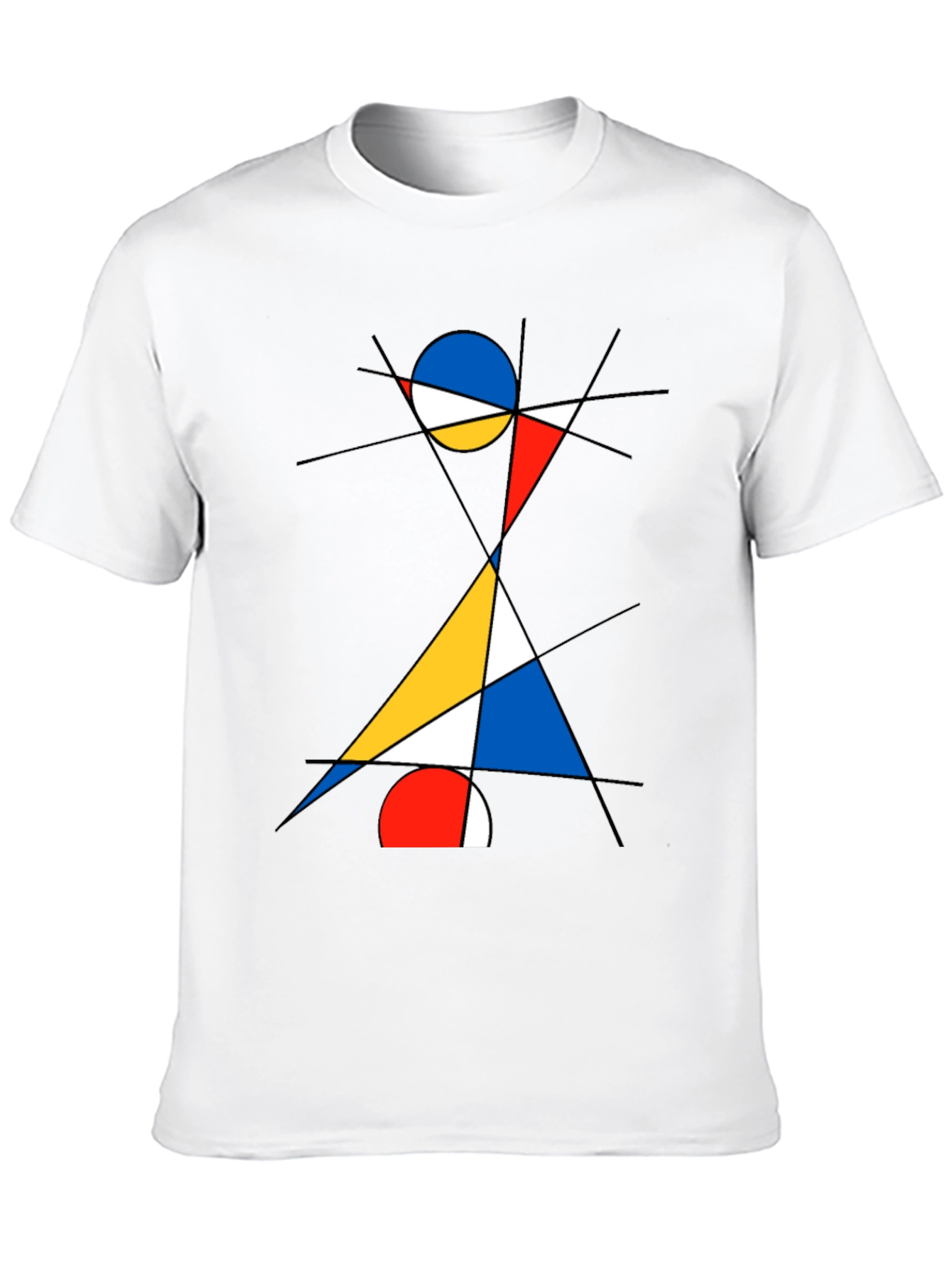 Abstract Geometric Graphic Print Black T-Shirt