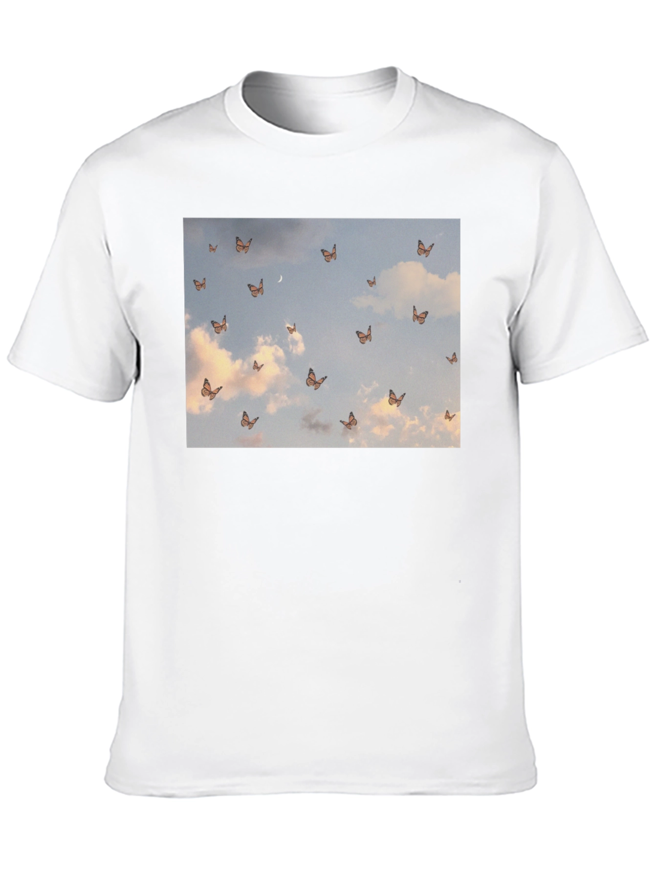 Butterfly Sky Graphic Black T-Shirt