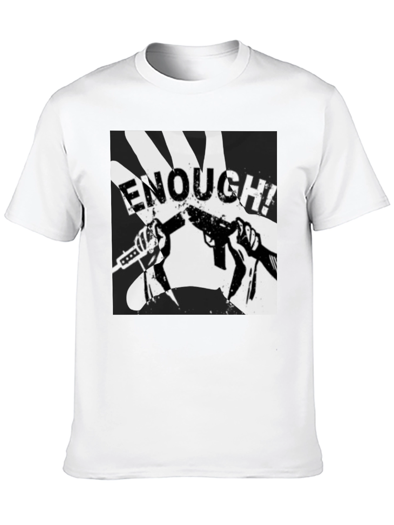 Enough! Graphic Tee - Black Cotton Blend