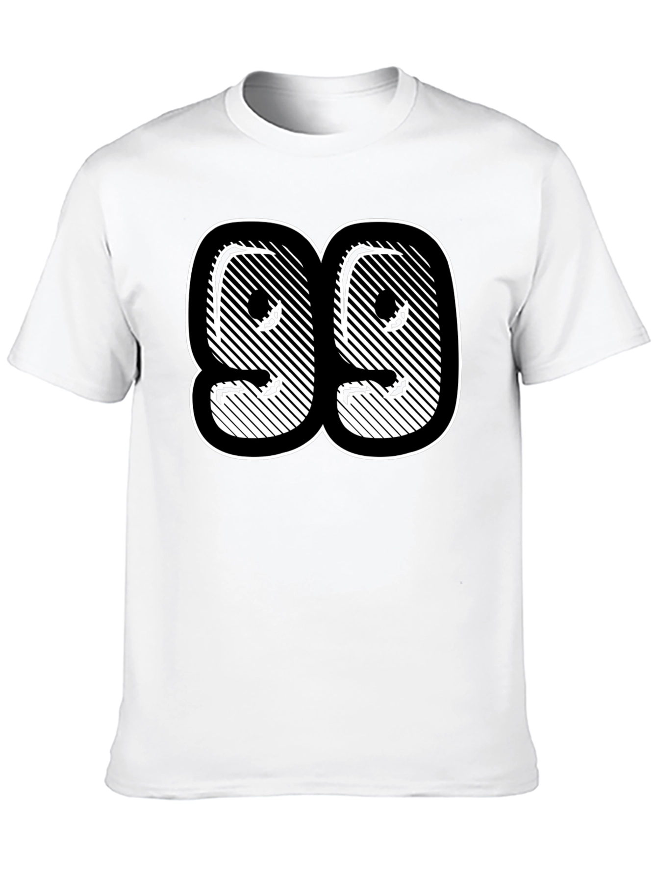 Black T-Shirt with Bold Number 99 Graphic