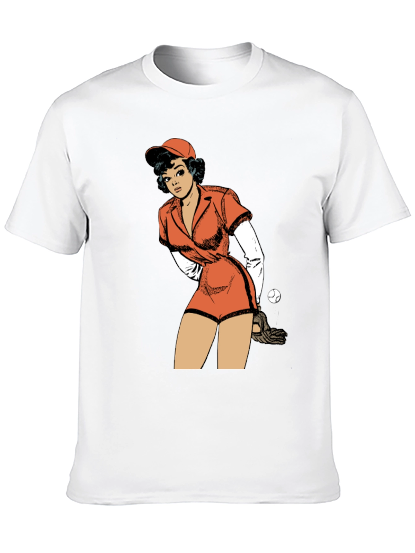 Retro Baseball Girl Graphic T-Shirt