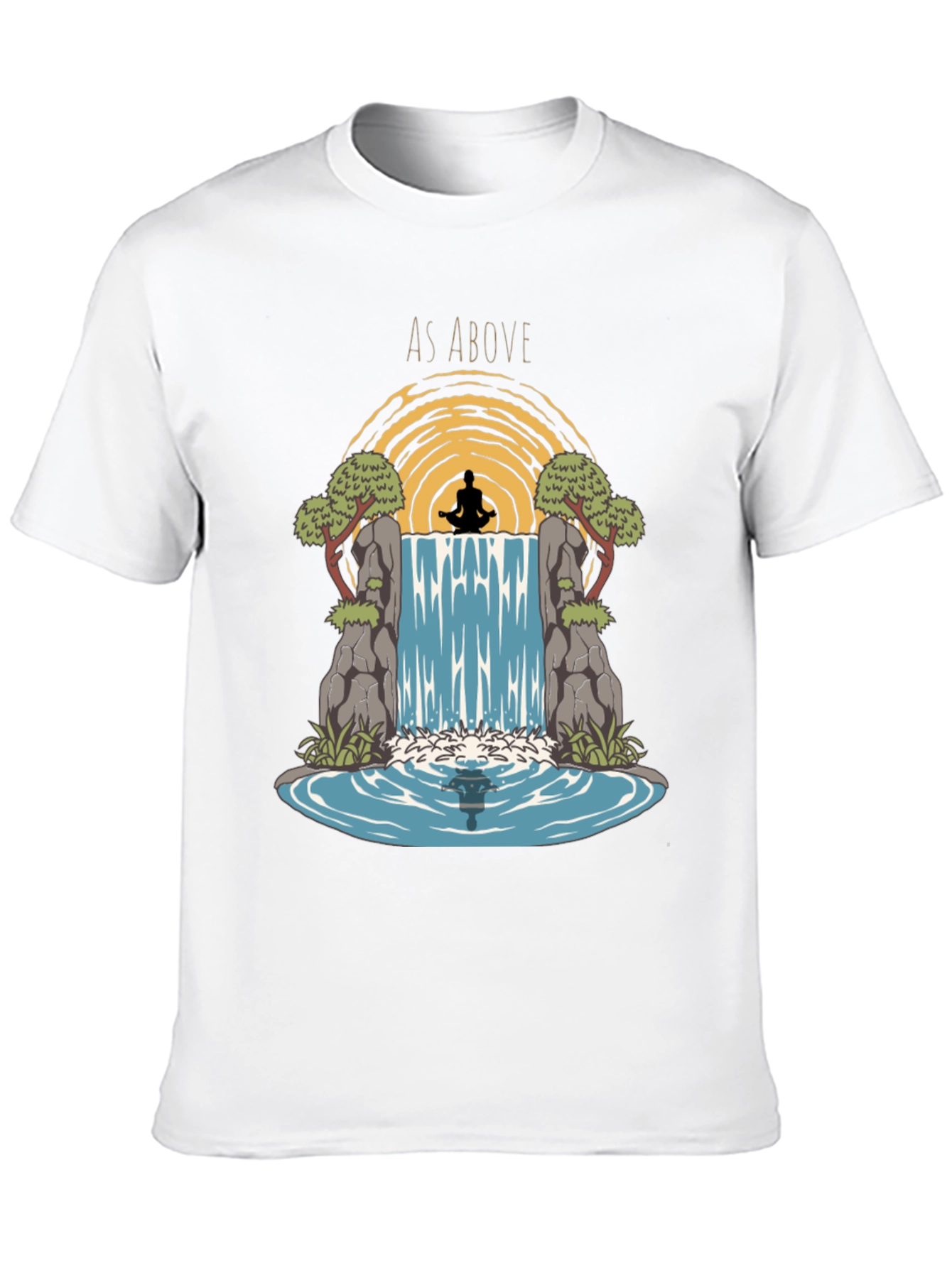 As Above Graphic Print T-Shirt - Zen Meditation Design