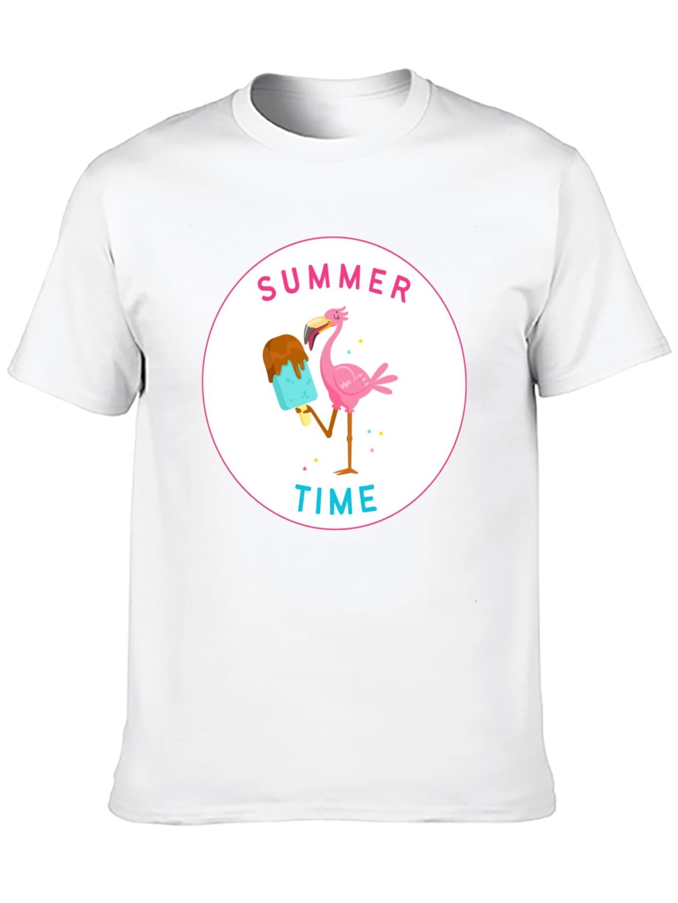 Summer Time Flamingo Graphic T-Shirt