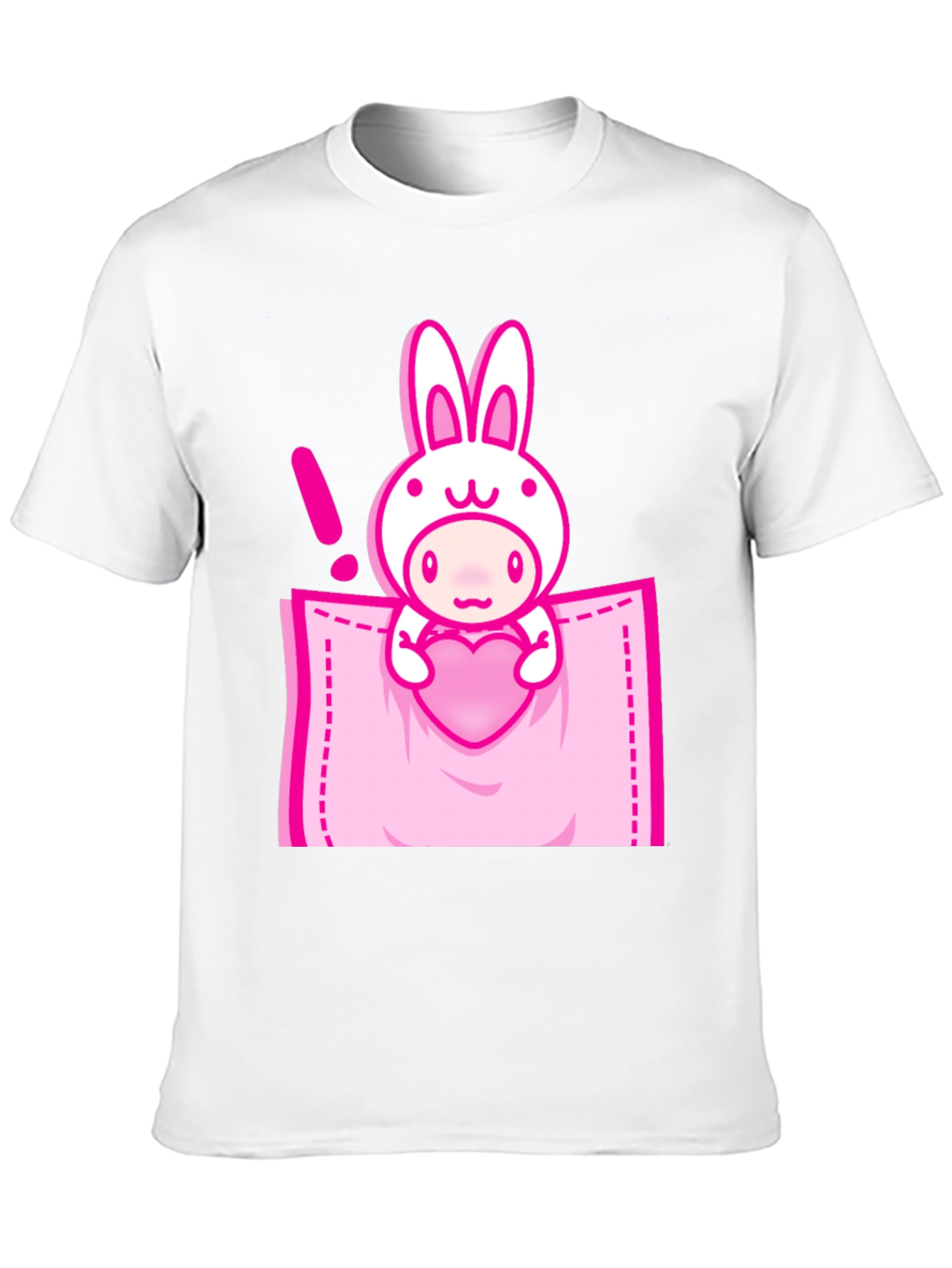 Cute Cartoon Rabbit Pocket T-Shirt