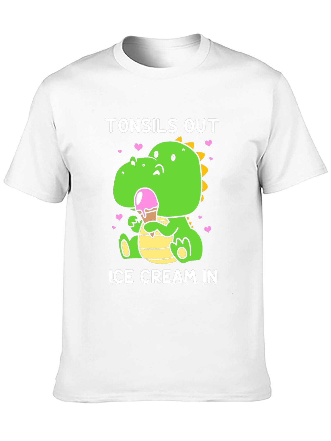Tonsils Out Ice Cream In Dinosaur T-Shirt