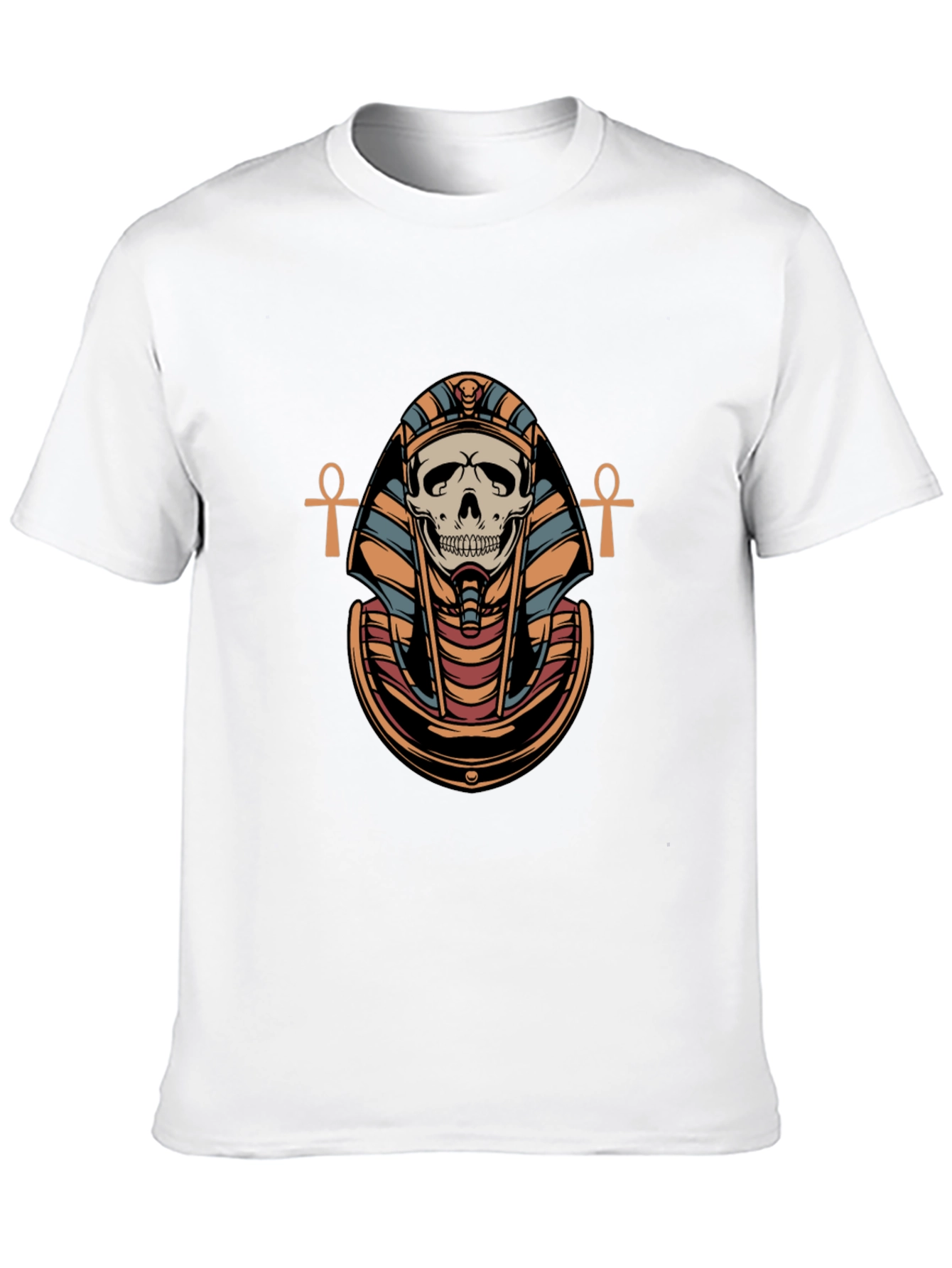 Skull Pharaoh Graphic Print T-Shirt