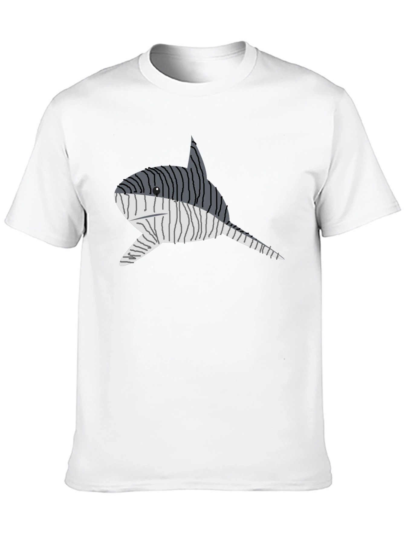 Striped Narwhal Graphic Tee - Mens Black T-Shirt