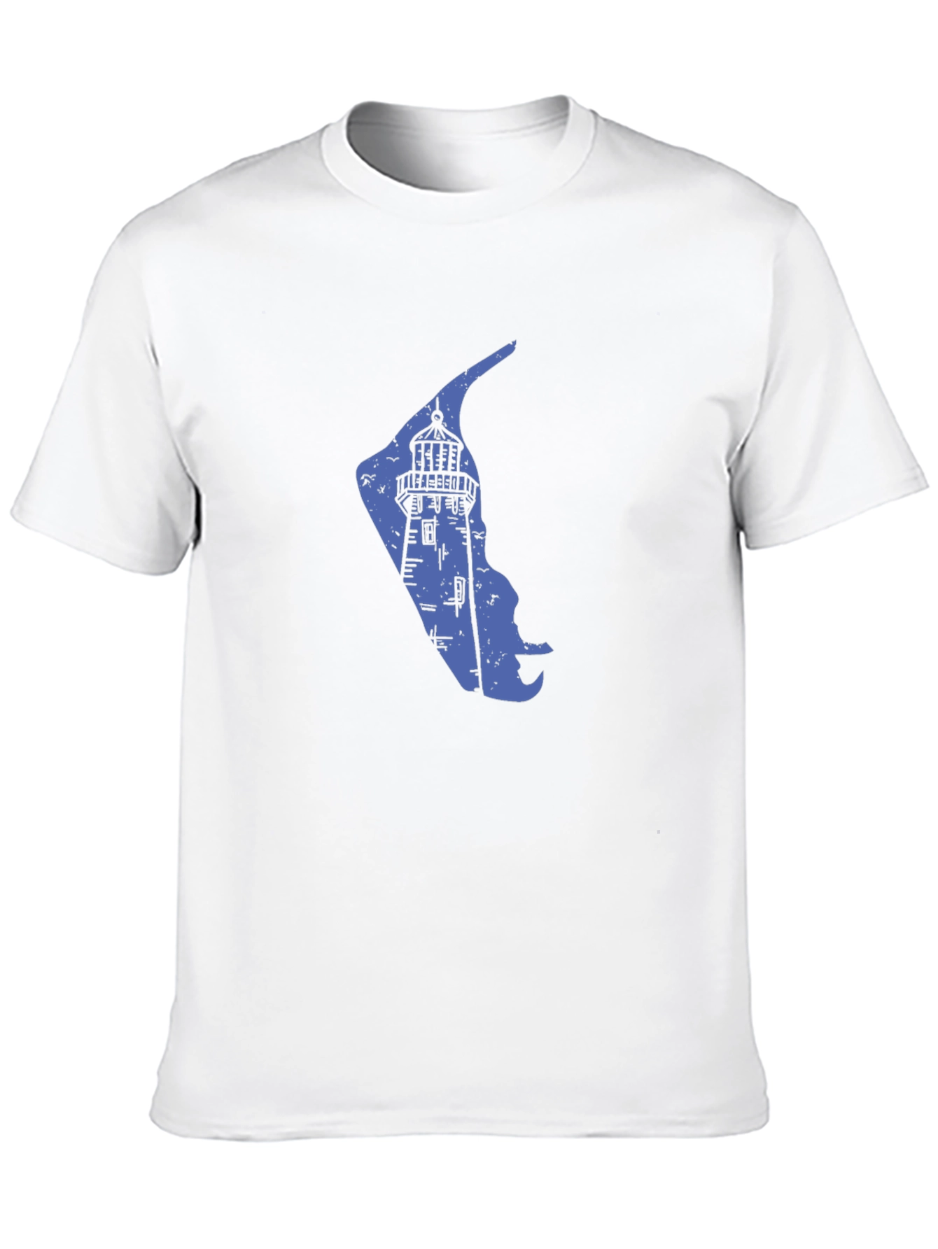 Coastal Lighthouse Graphic Tee - Black Cotton Blend