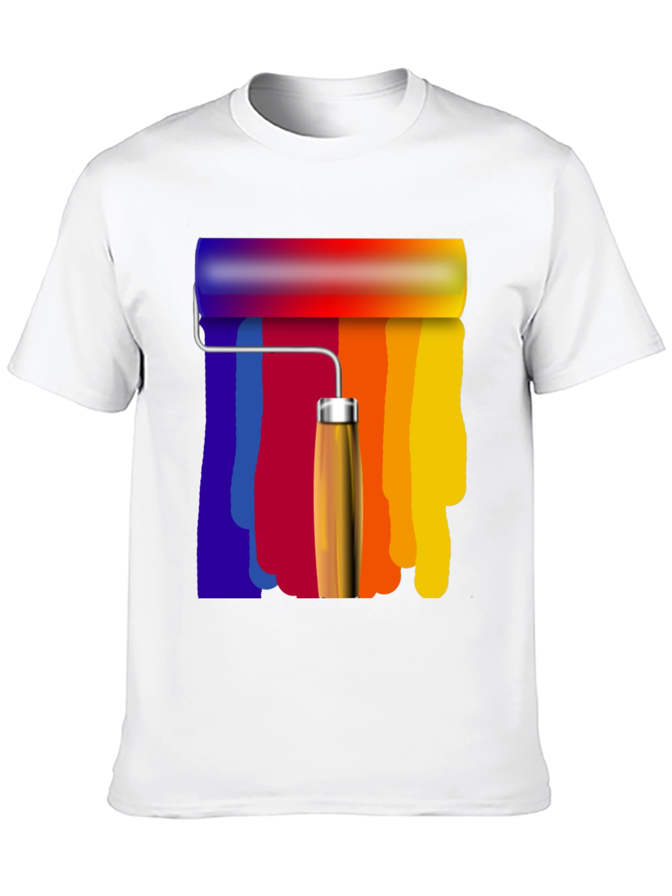 Rainbow Paint Roller Graphic T-Shirt - Artistic Design