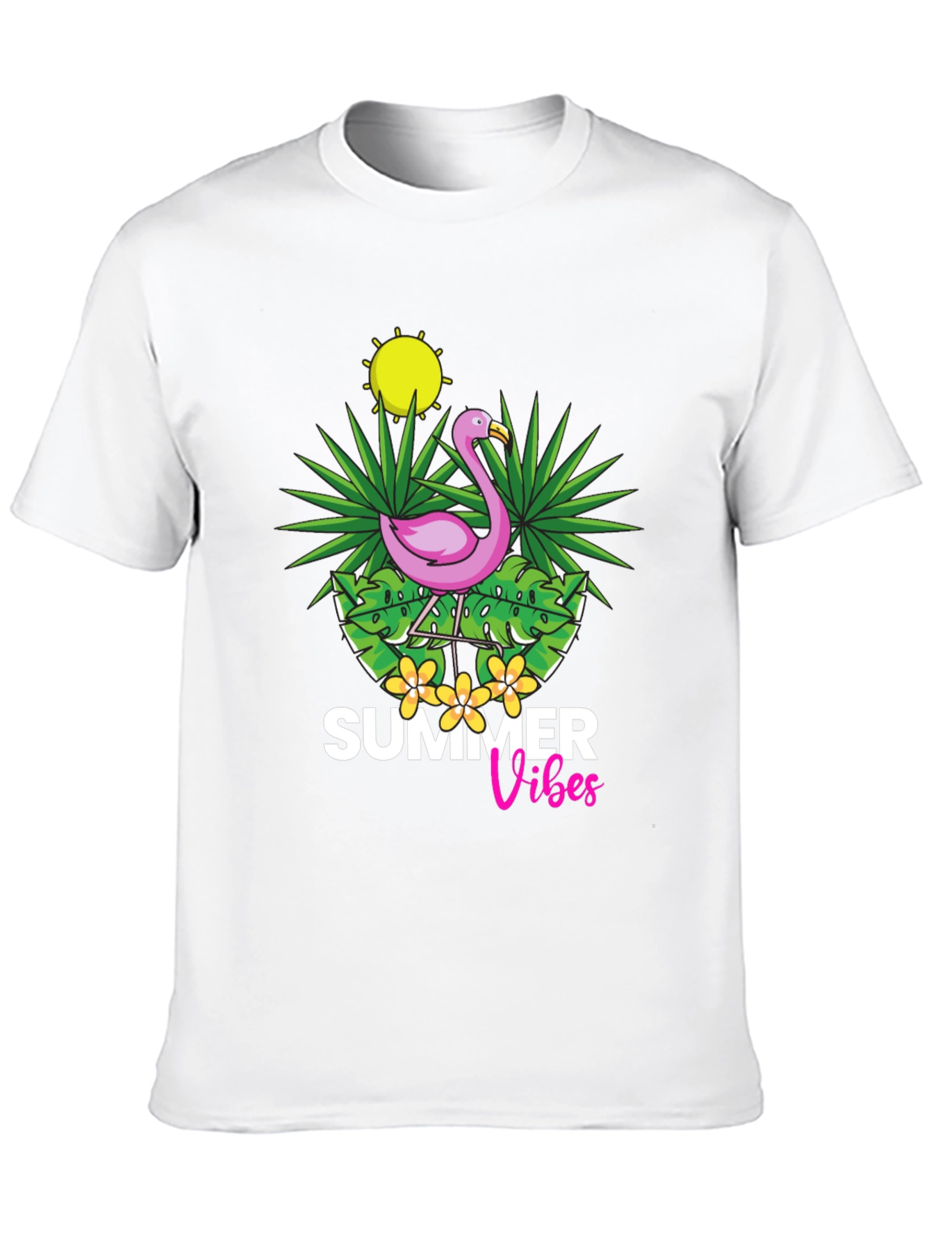 Summer Vibes Flamingo Graphic T-Shirt