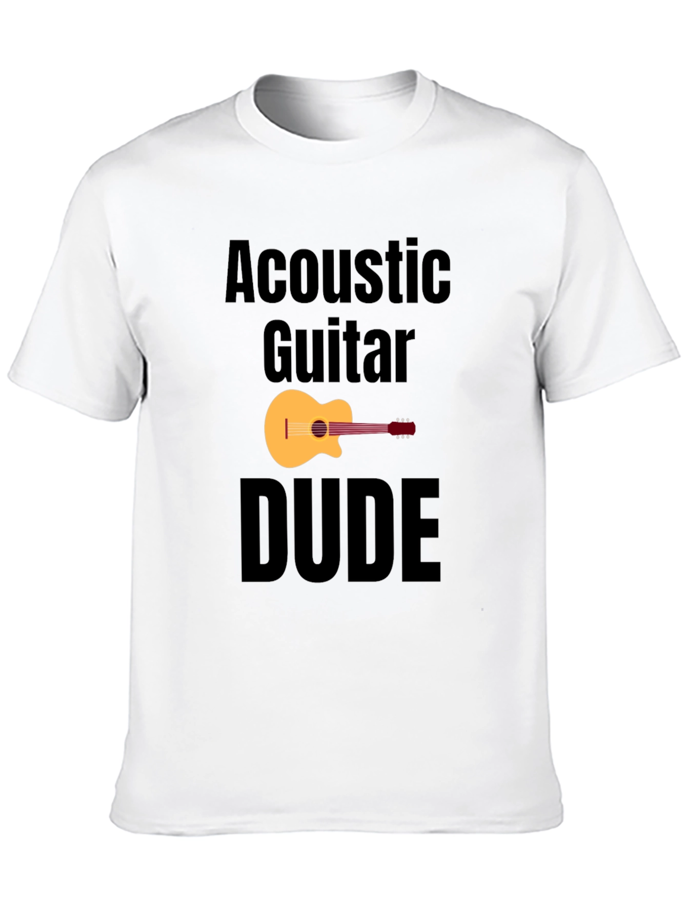 Acoustic Guitar Dude Black Graphic T-Shirt