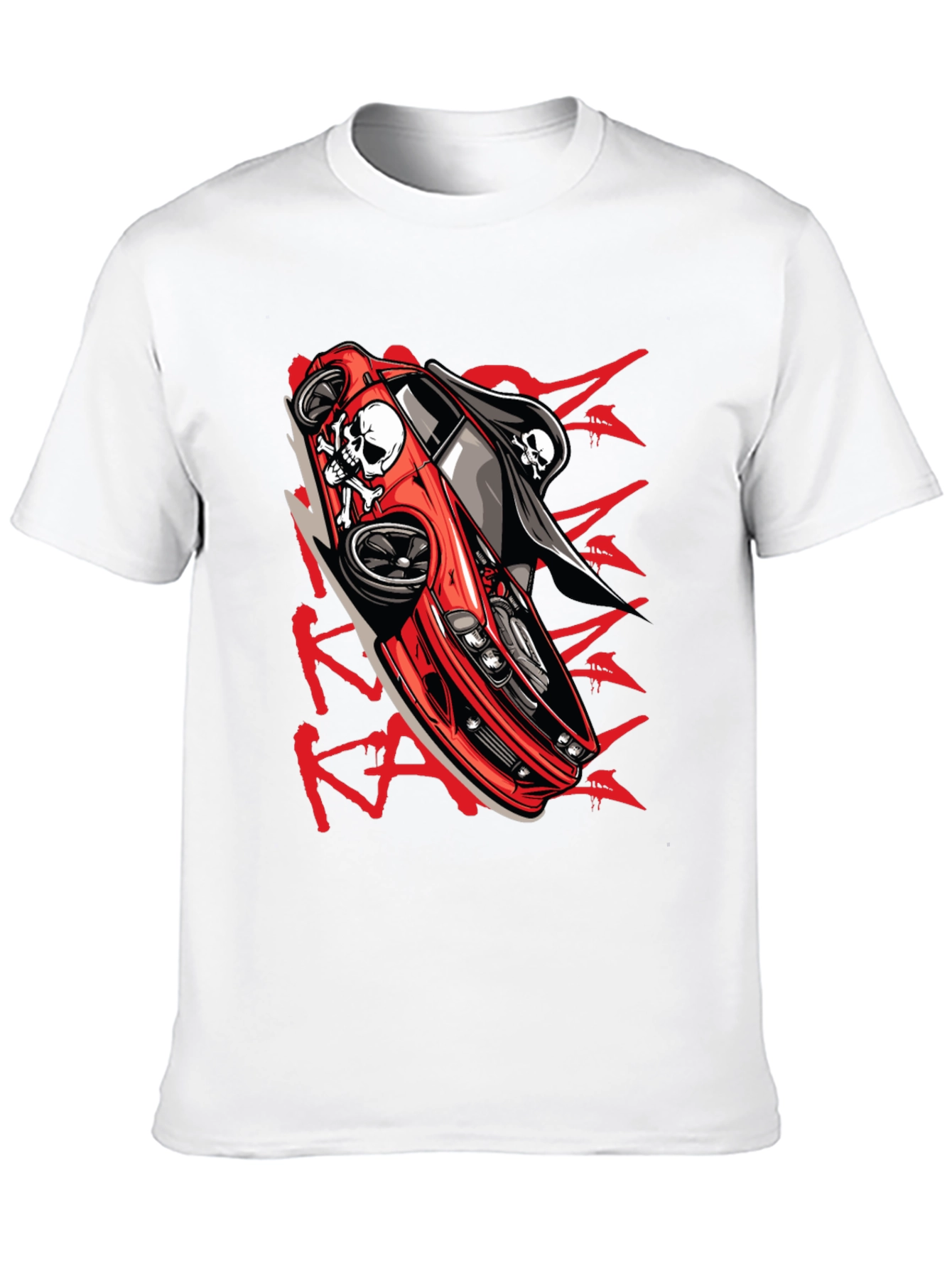 Skull Car Graphic T-Shirt - Edgy Streetwear
