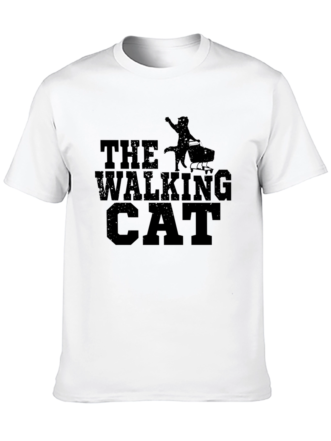 The Walking Cat T-Shirt Black Graphic Tee