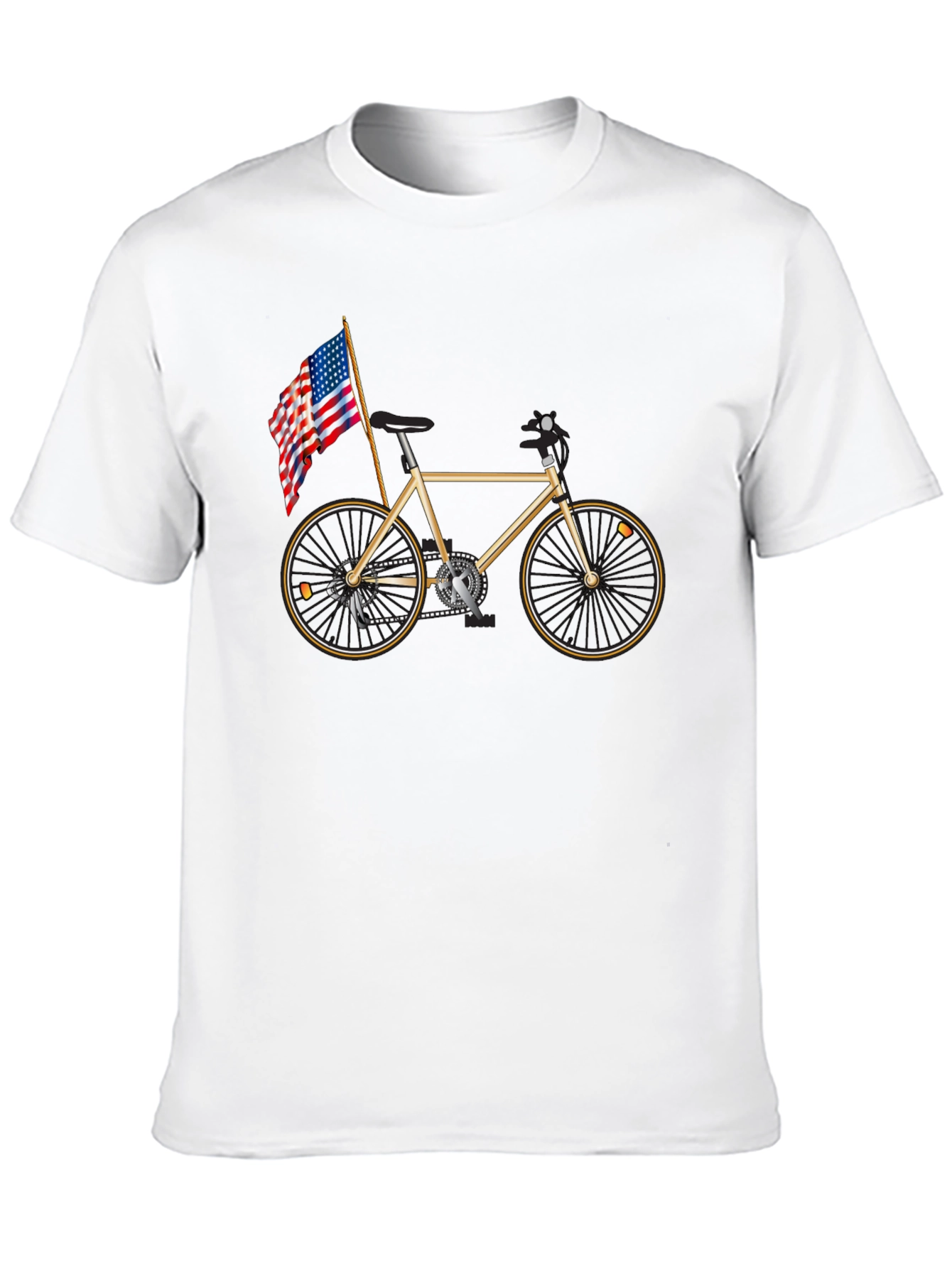 Bicycle and American Flag Graphic Tee