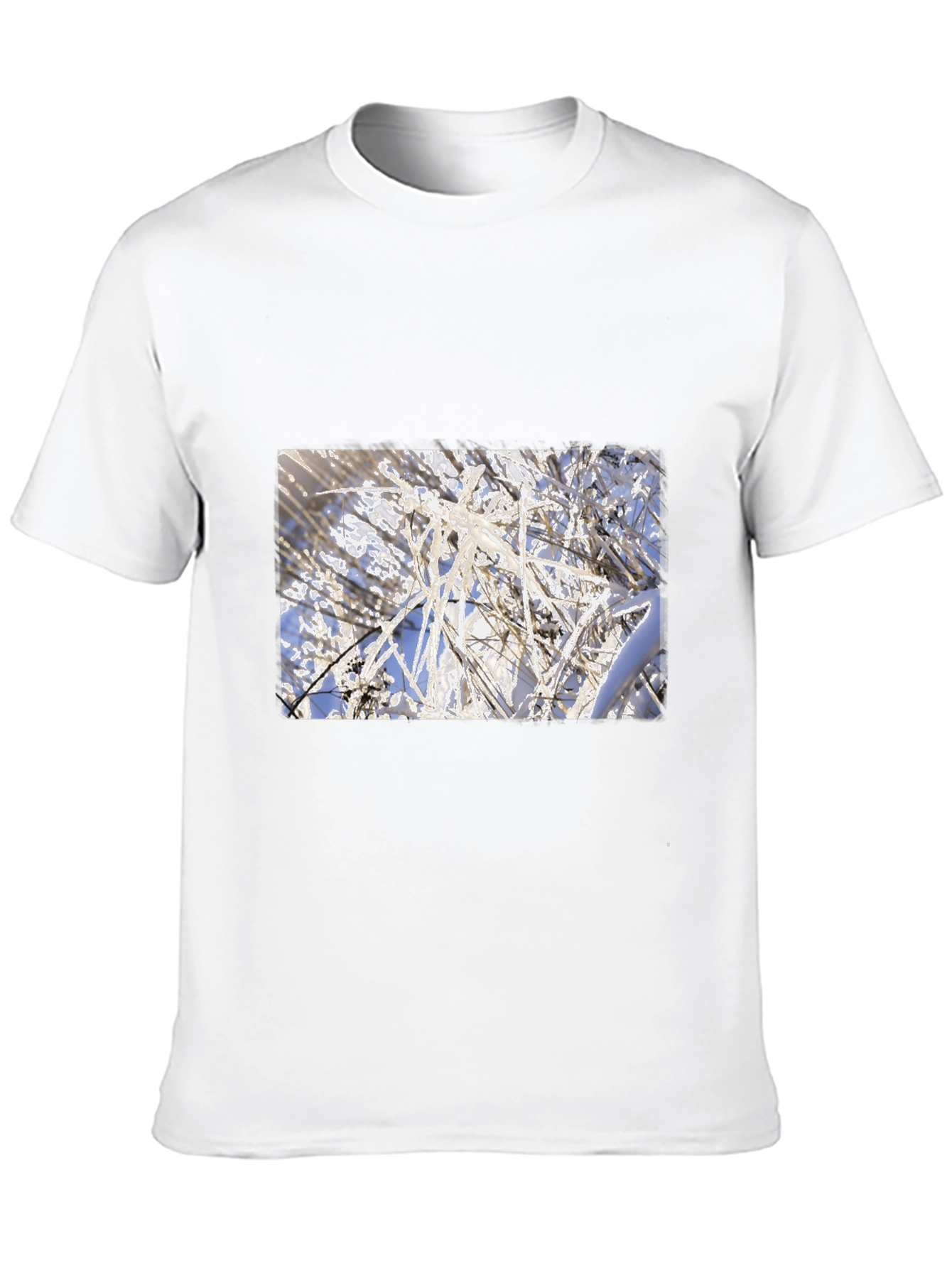 Winter Frost Graphic Tee - Soft Cotton Blend Black