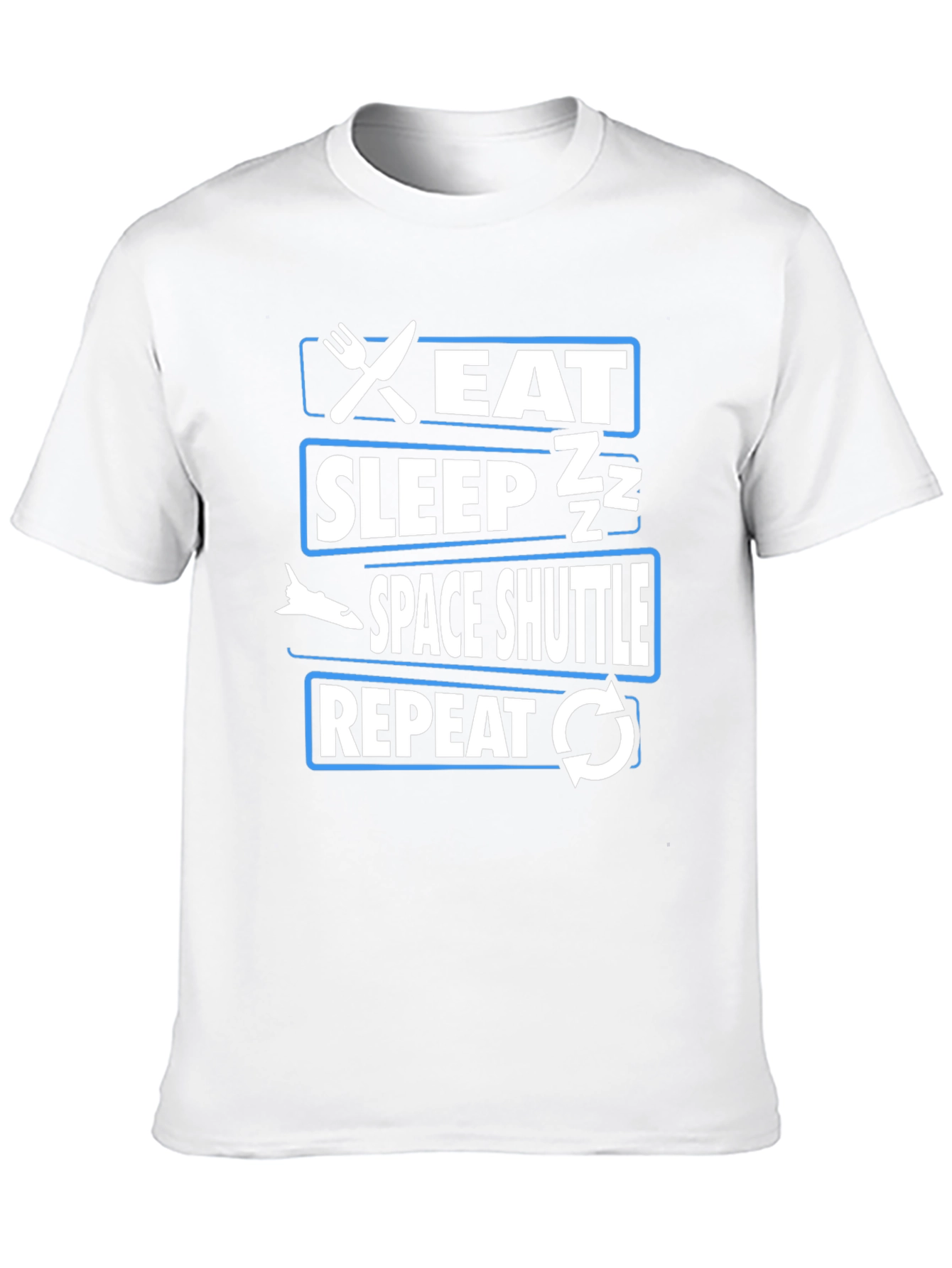 Eat Sleep Space Shuttle Repeat Graphic T-Shirt