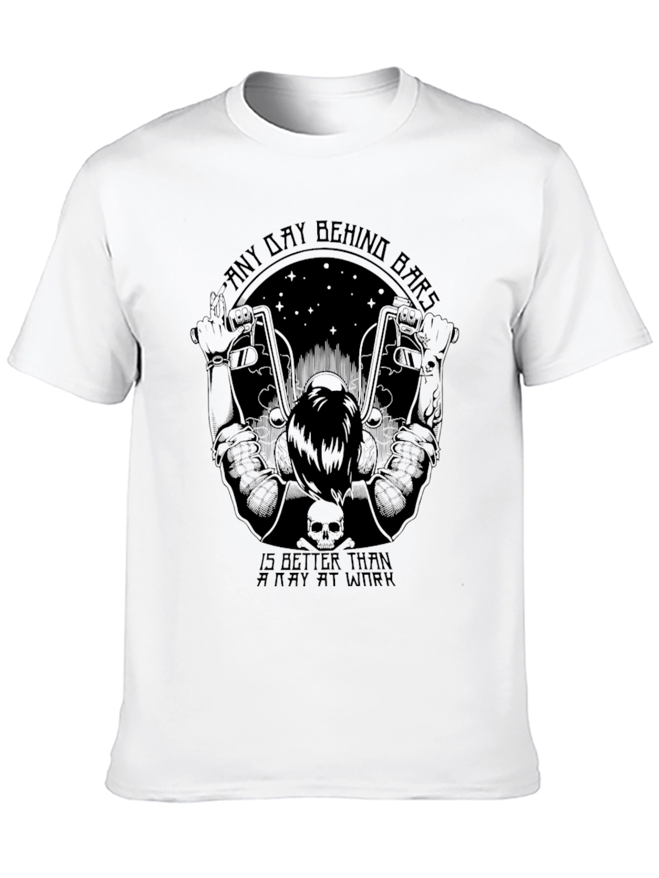 Biker Any Day Behind Bars Graphic Tee