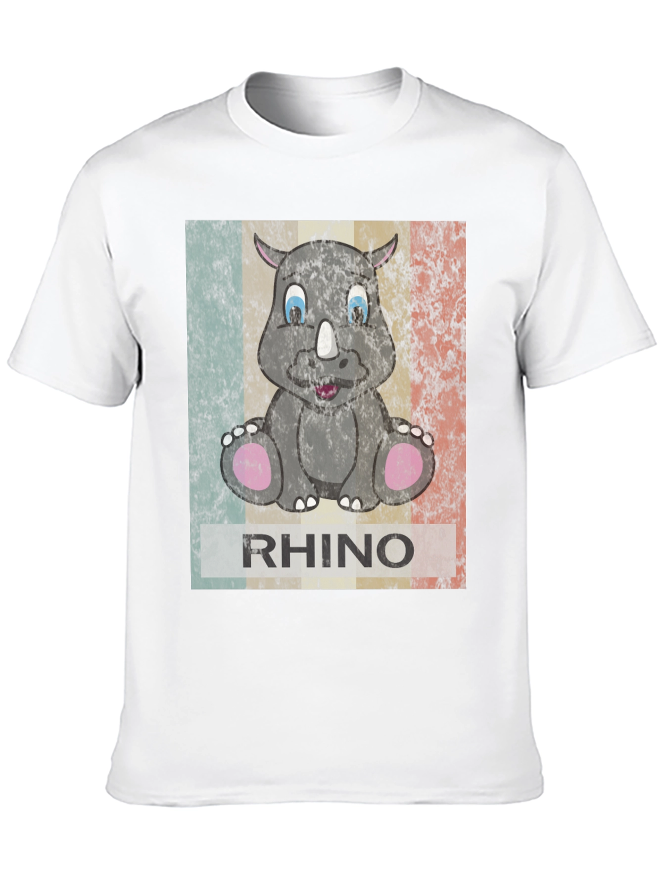 Retro Rhino Graphic T-Shirt - Mens Black Tee