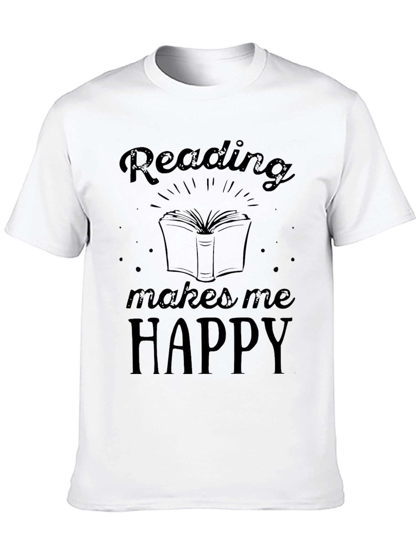 Reading Makes Me Happy Black T-Shirt