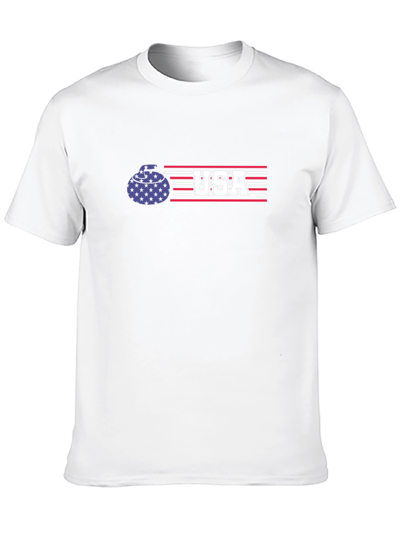 USA Curling Patriotic Graphic T-Shirt