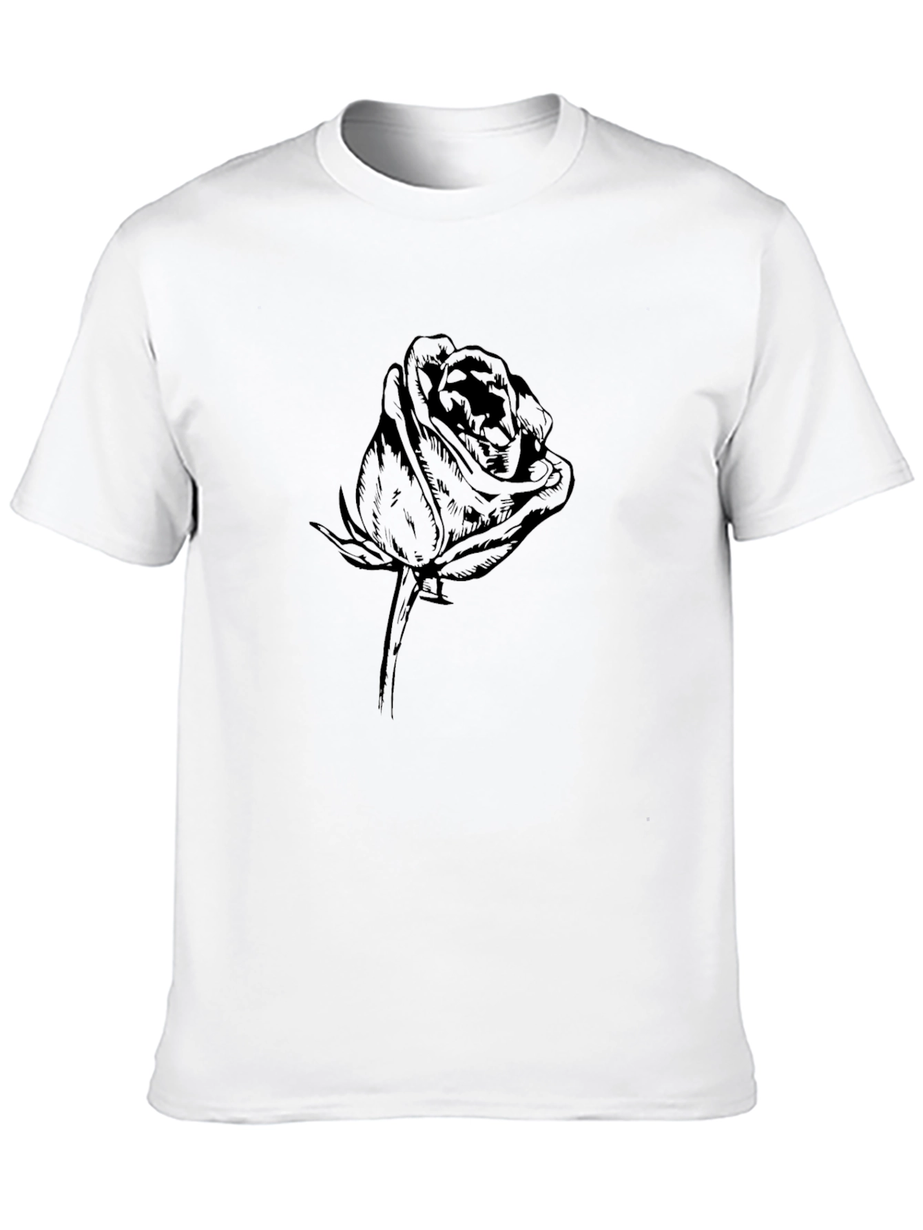 Black Rose Graphic Tee - Mens Casual T-Shirt