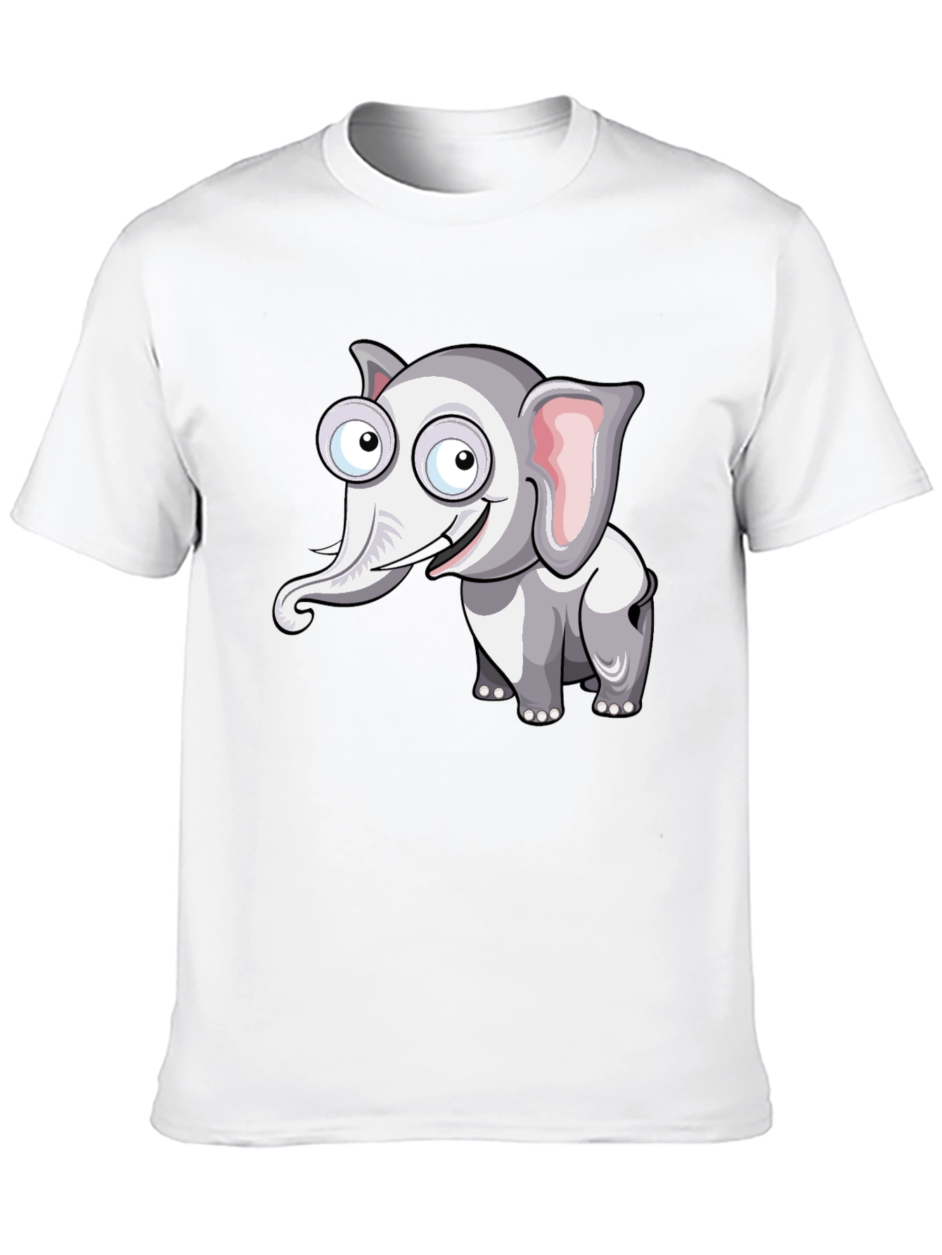 Cartoon Elephant Graphic Black T-Shirt