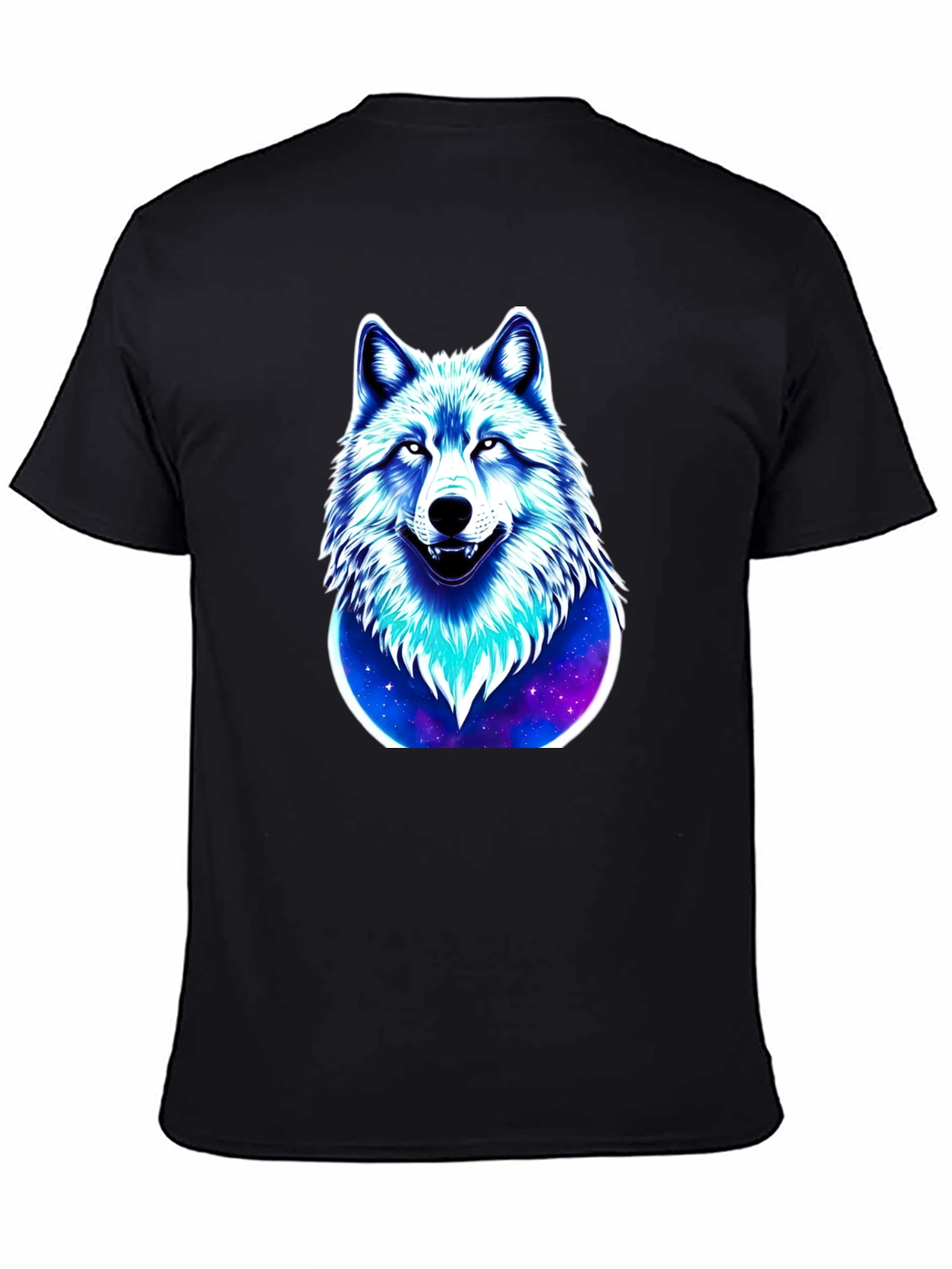 Wolf Galaxy Graphic Black T-Shirt