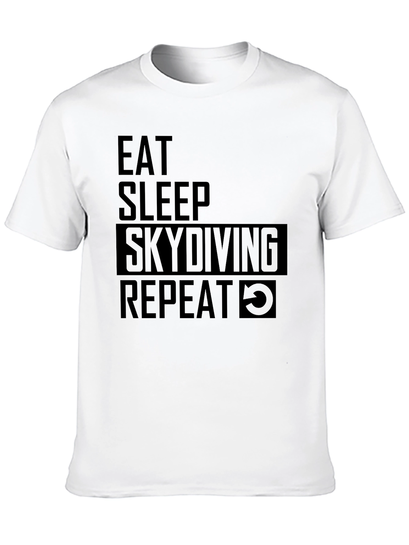 Eat Sleep Skydiving Repeat Black Graphic Tee