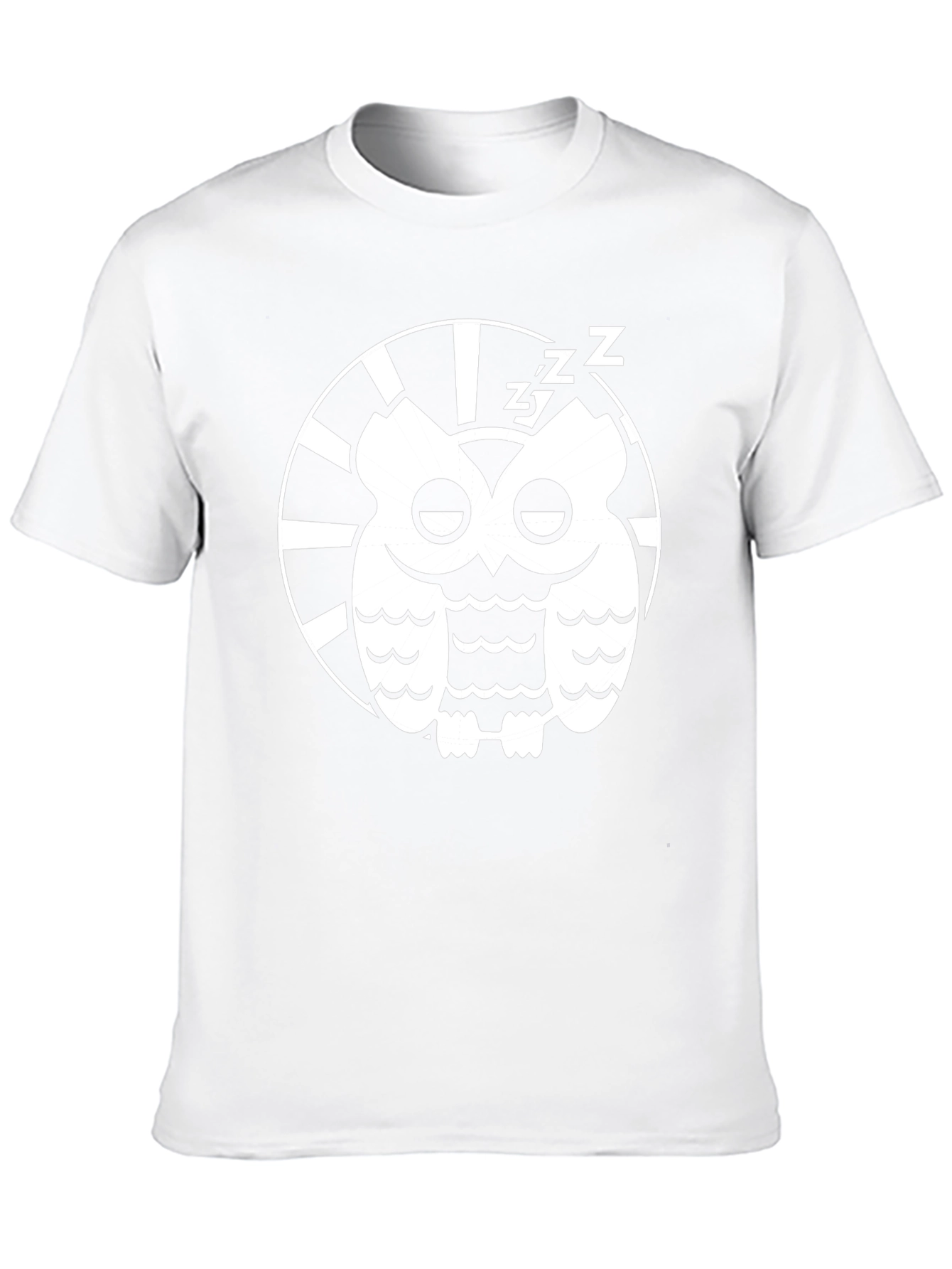 Sleepy Owl Graphic Tee - Black Cotton T-Shirt