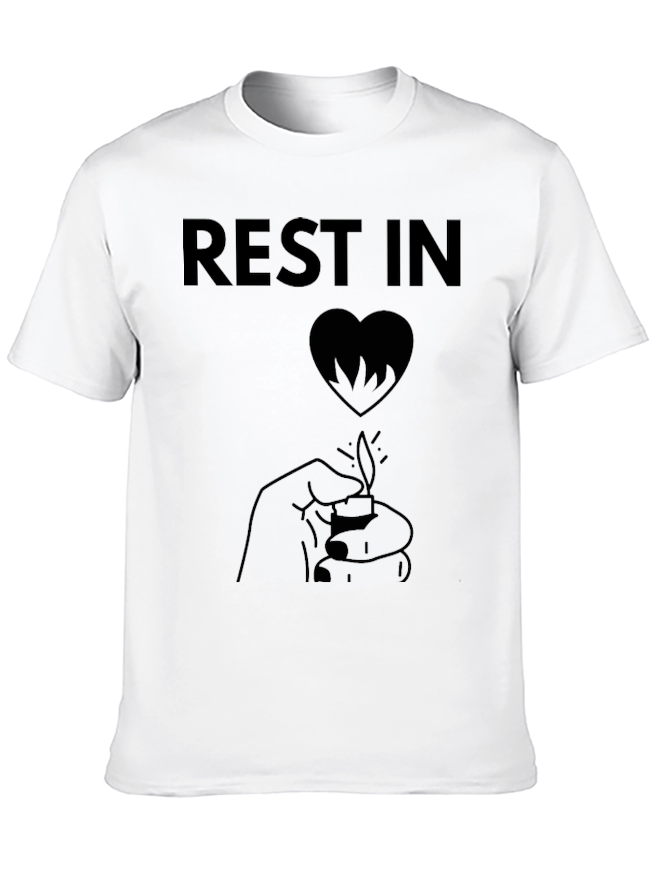 Rest In Heart Mens Black Graphic T-Shirt