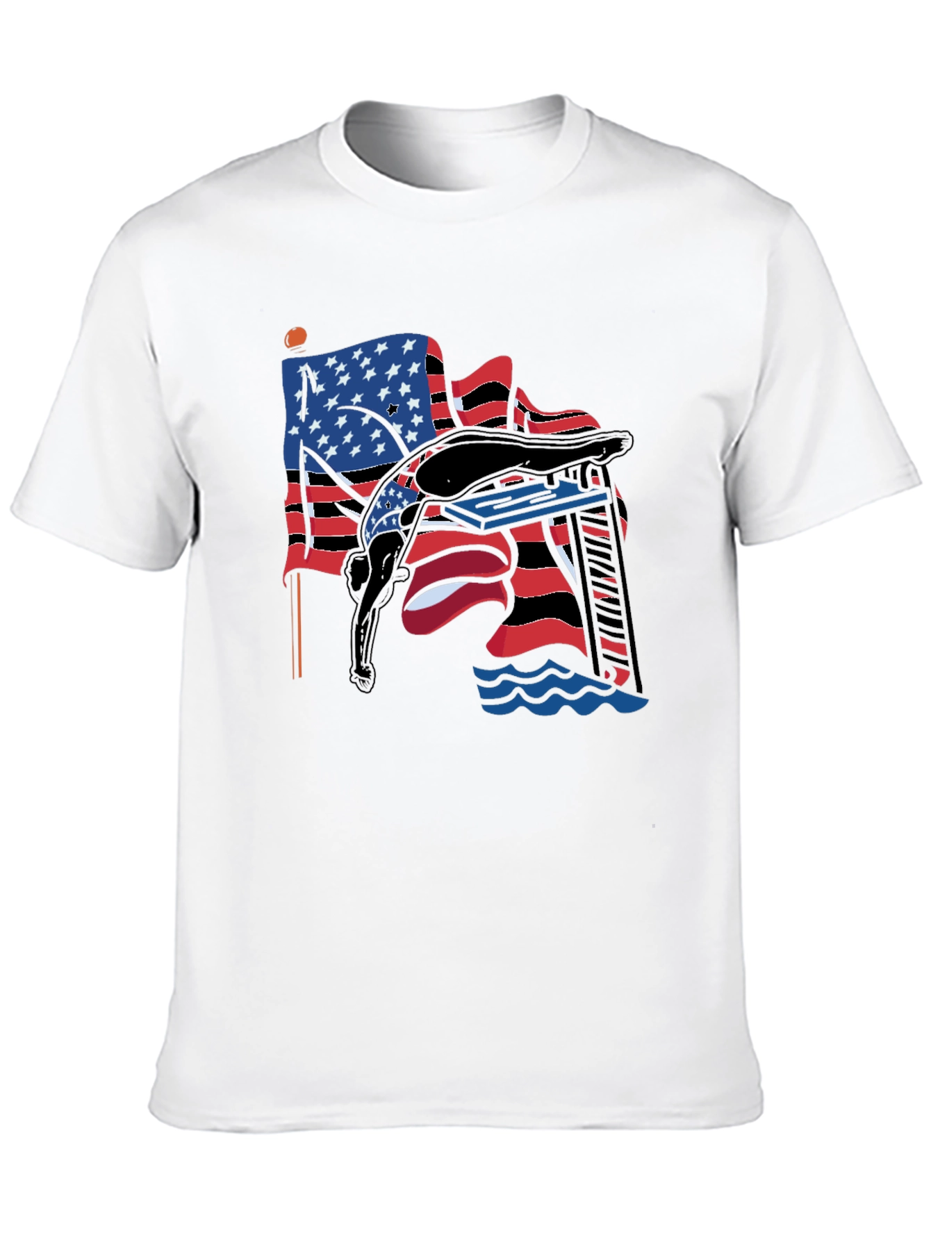 USA Diver T-Shirt - Patriotic Style