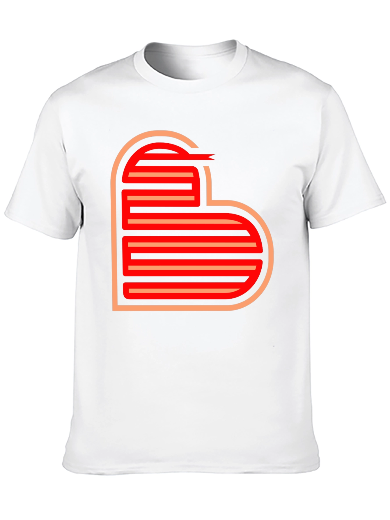 Retro Striped Heart Graphic Tee - Black