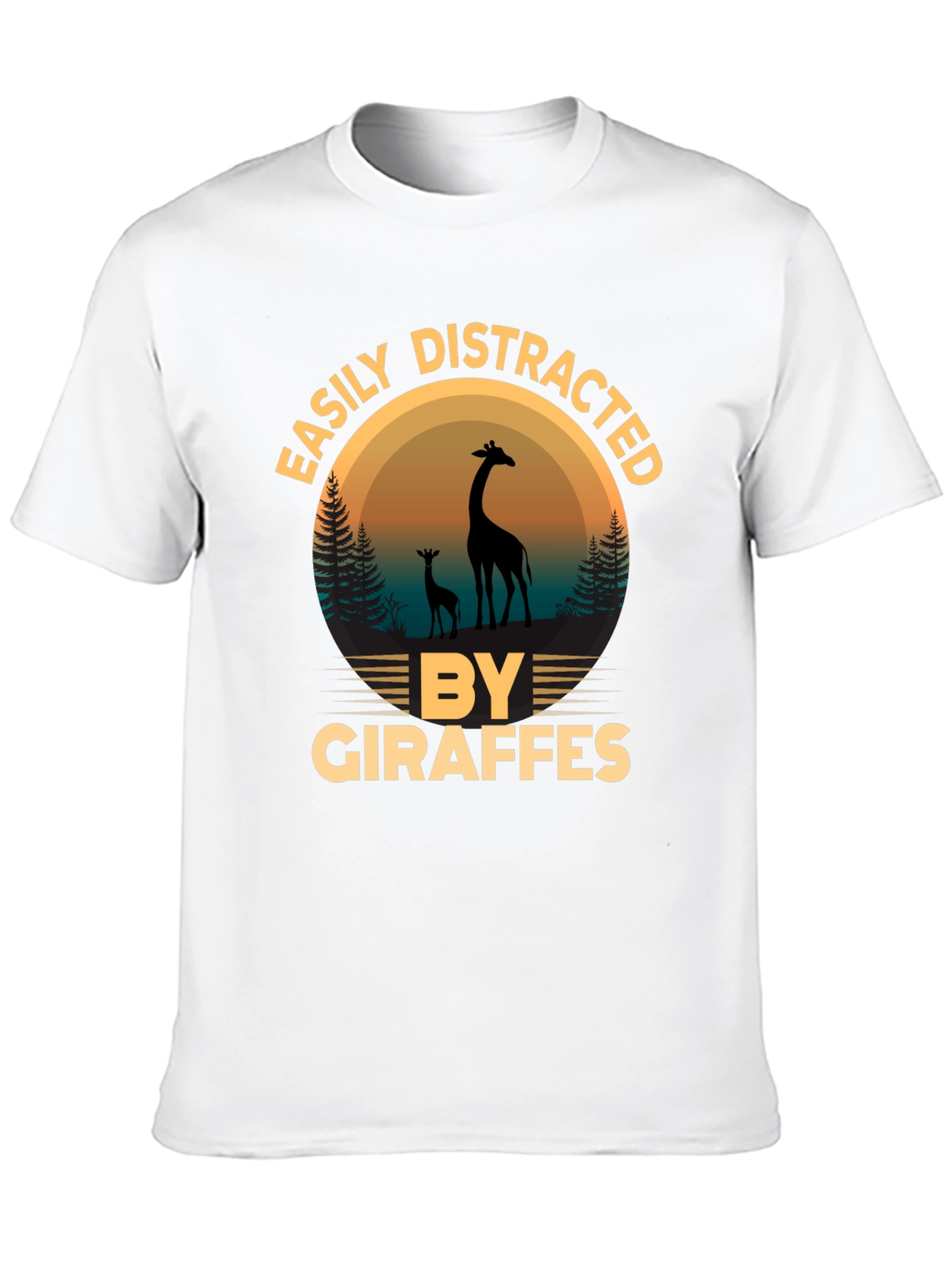 Easily Distracted by Giraffes Graphic T-Shirt