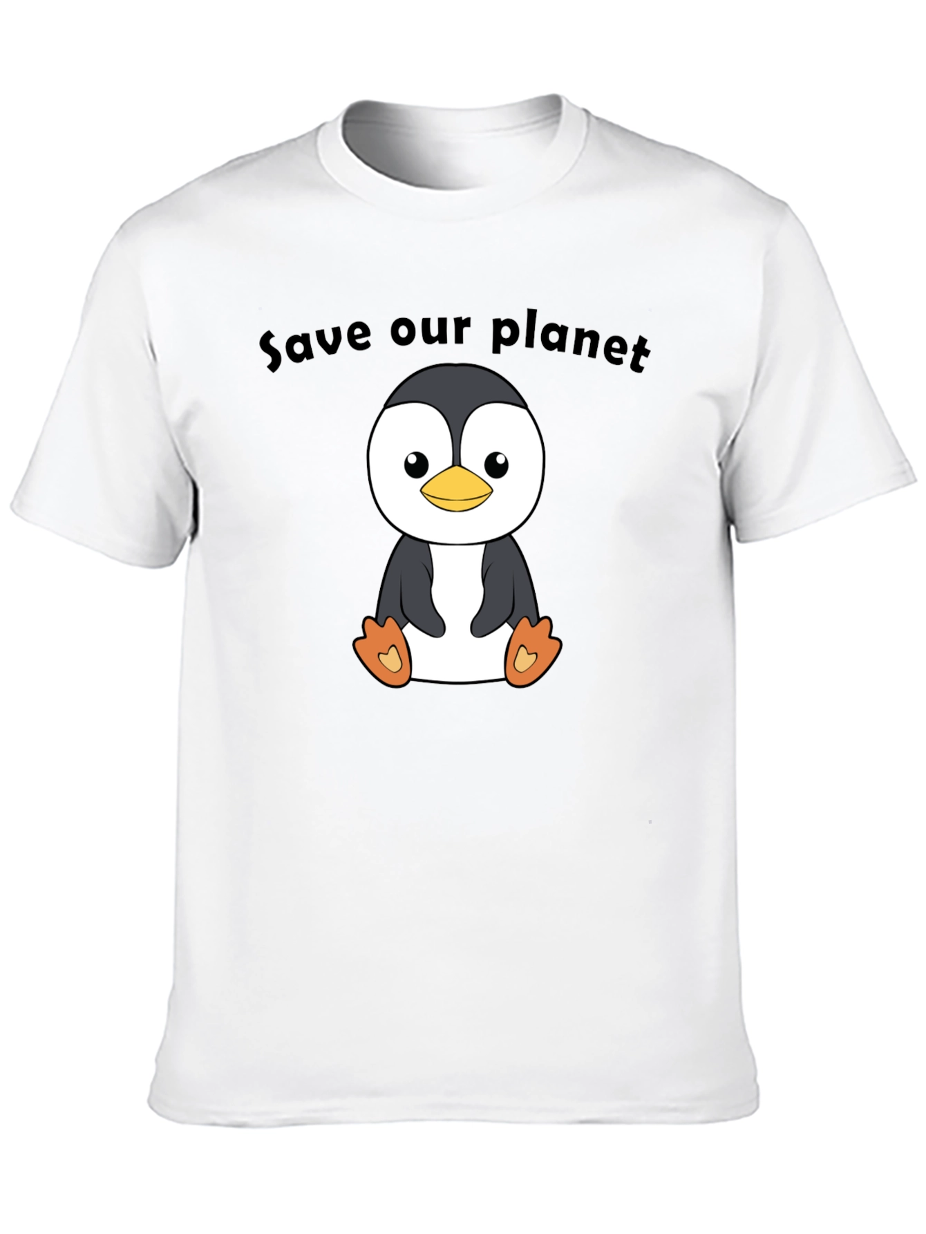 Save Our Planet Penguin Graphic Tee - Black