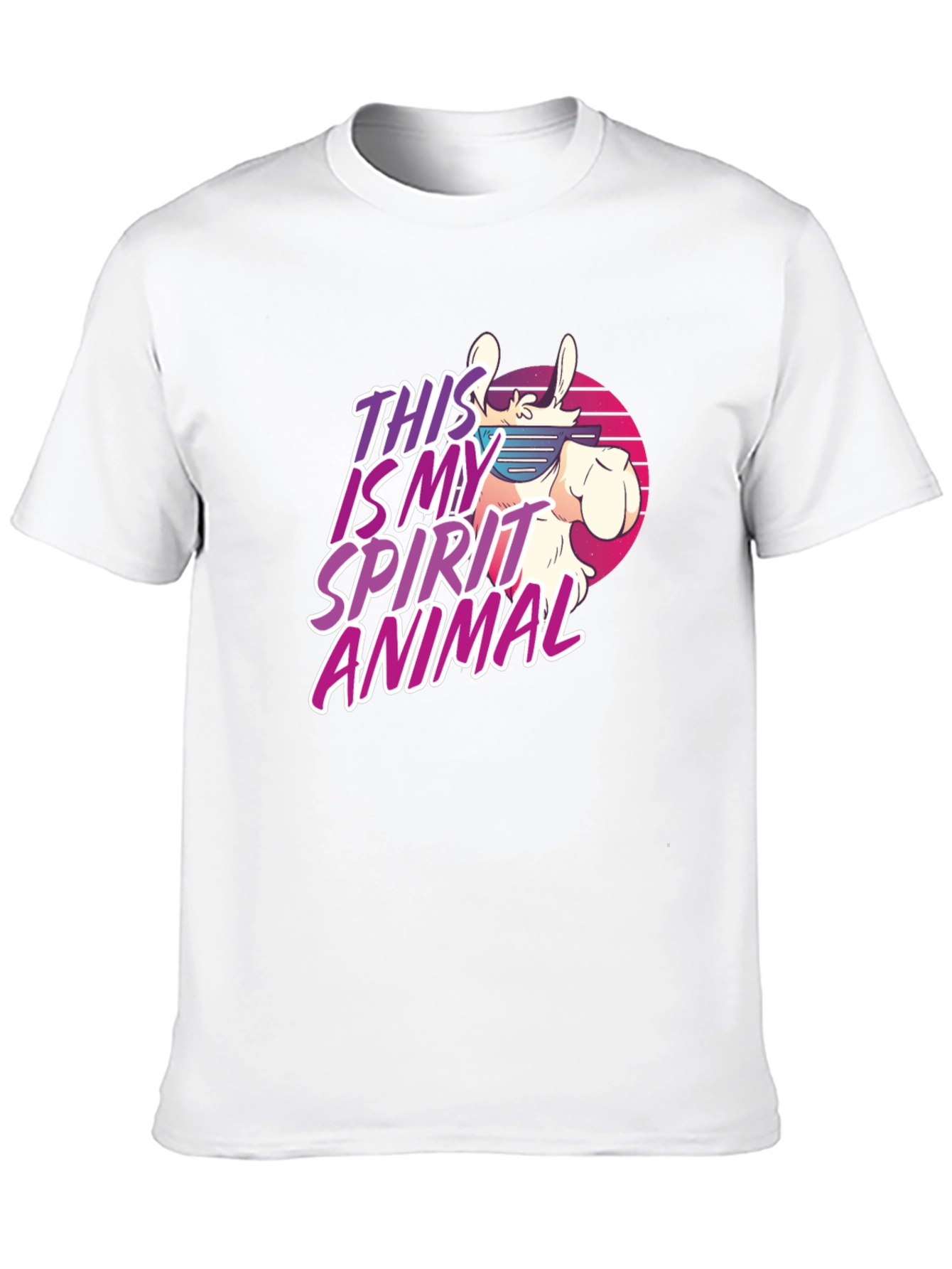 Retro Llama Spirit Animal Graphic T-Shirt