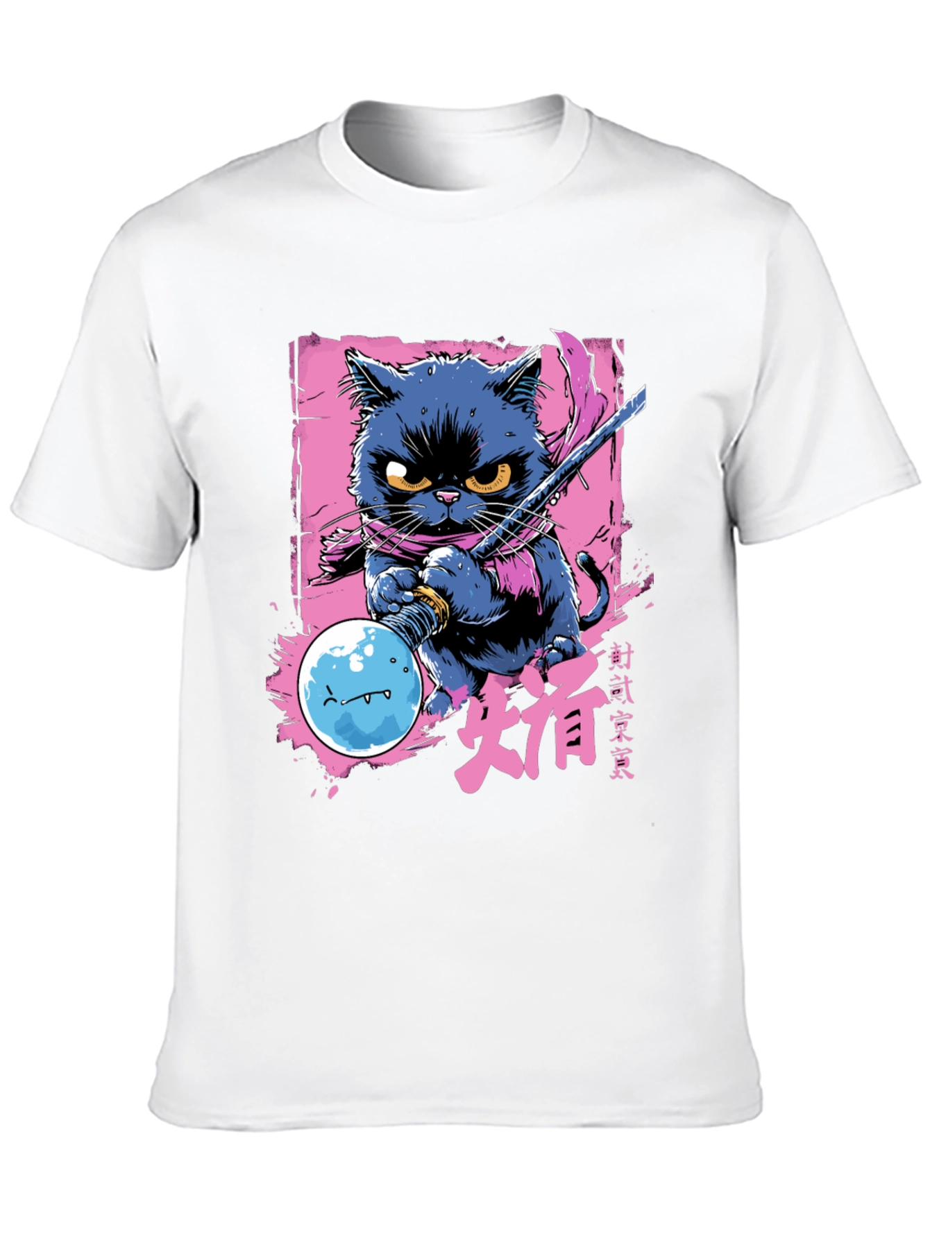 Samurai Cat T-Shirt - Unique Graphic Tee