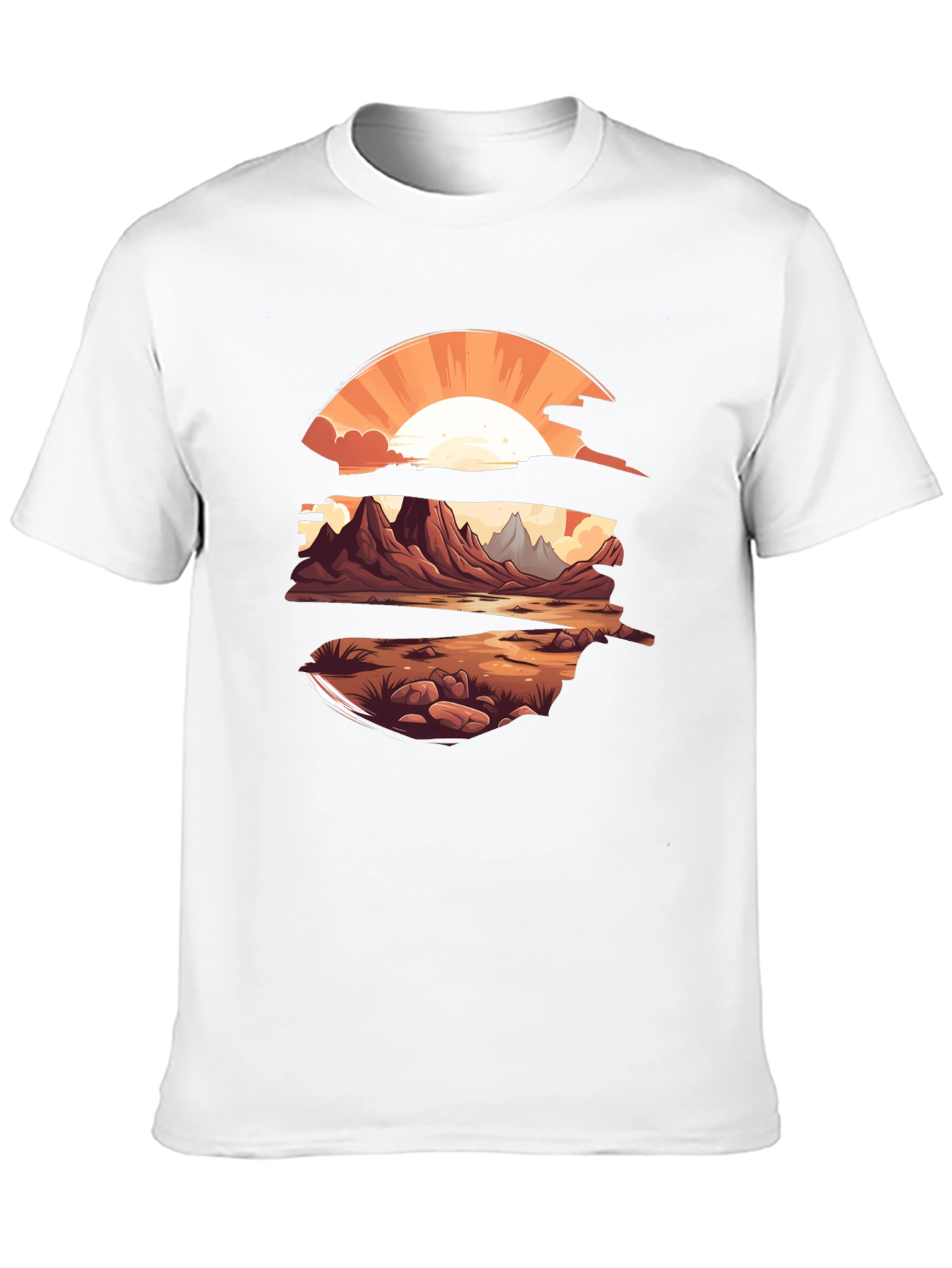Sunset Landscape Graphic Tee - Stylish Comfort