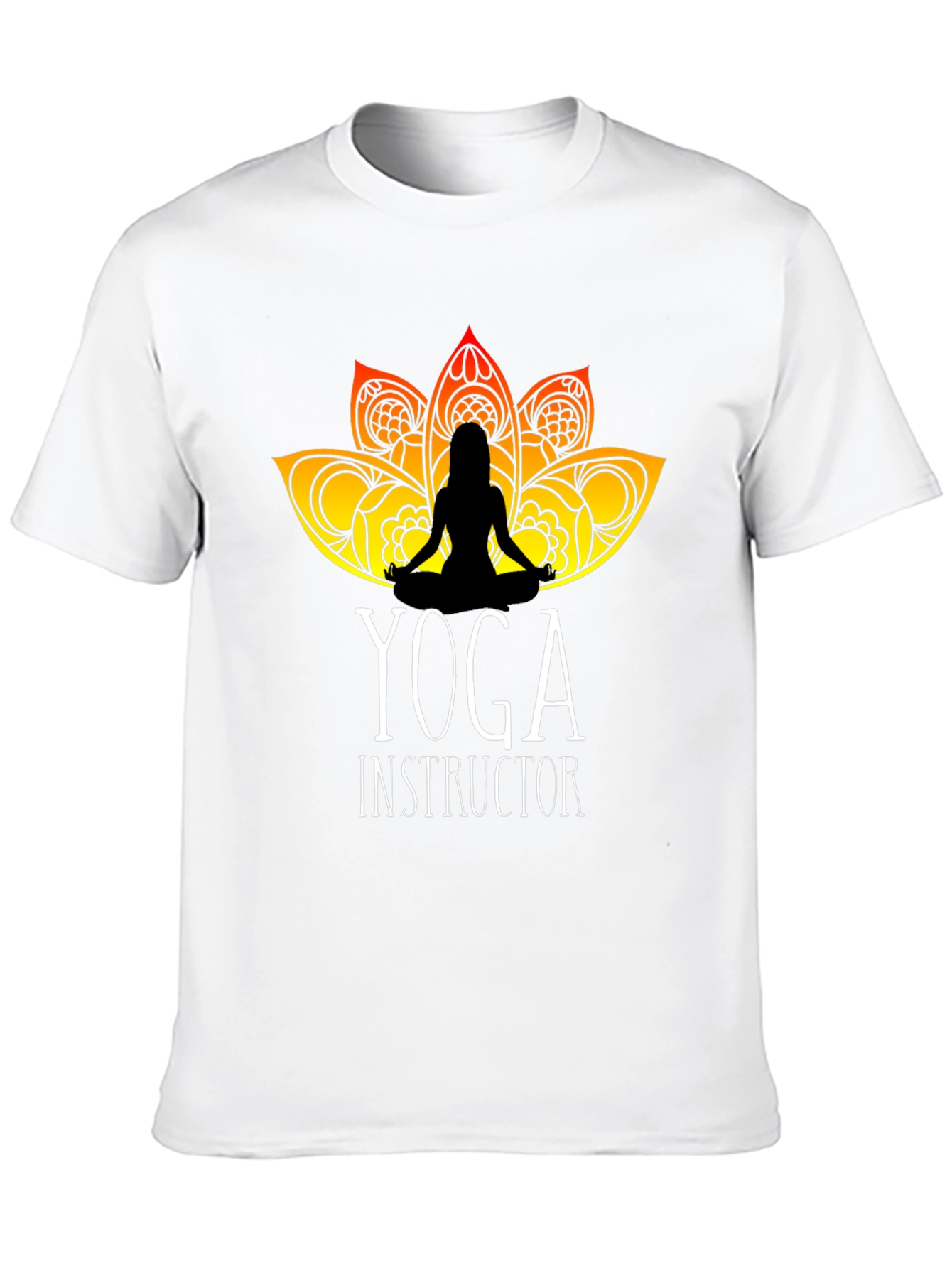 Yoga Instructor T-Shirt - Lotus Design Black Tee