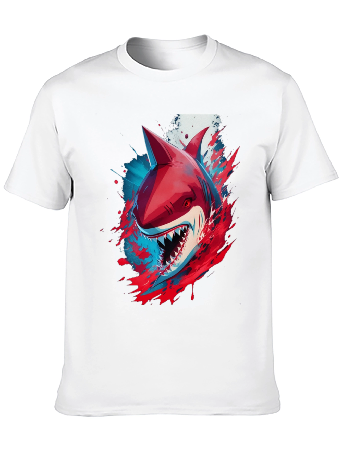 Shark Graphic Print T-Shirt - Black