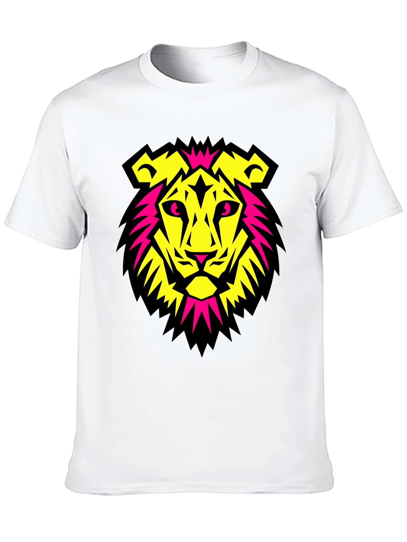 Bold Lion Graphic Tee - Black Crew Neck T-Shirt
