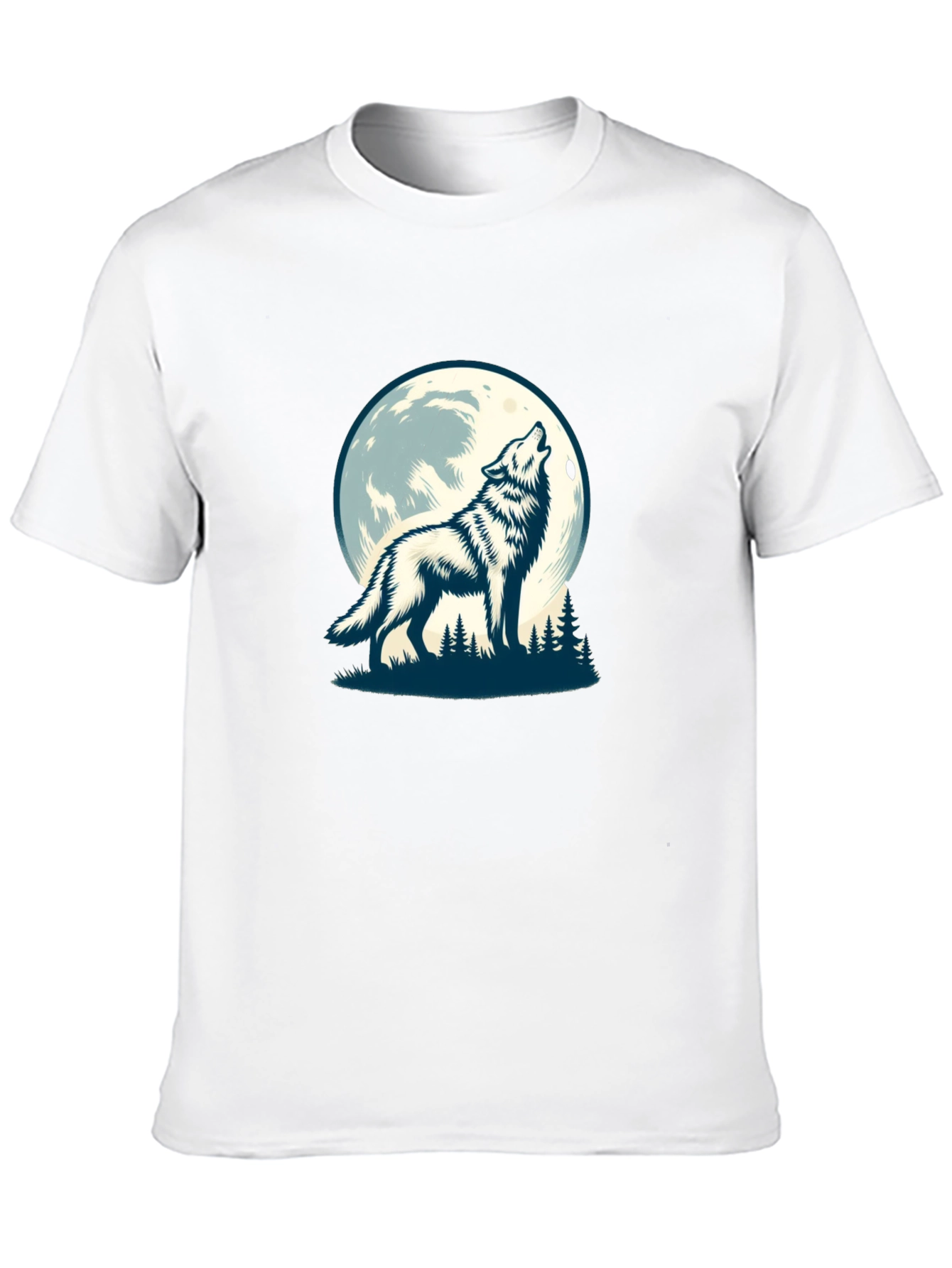 Wolf Moon Graphic Tee - Black Cotton Blend