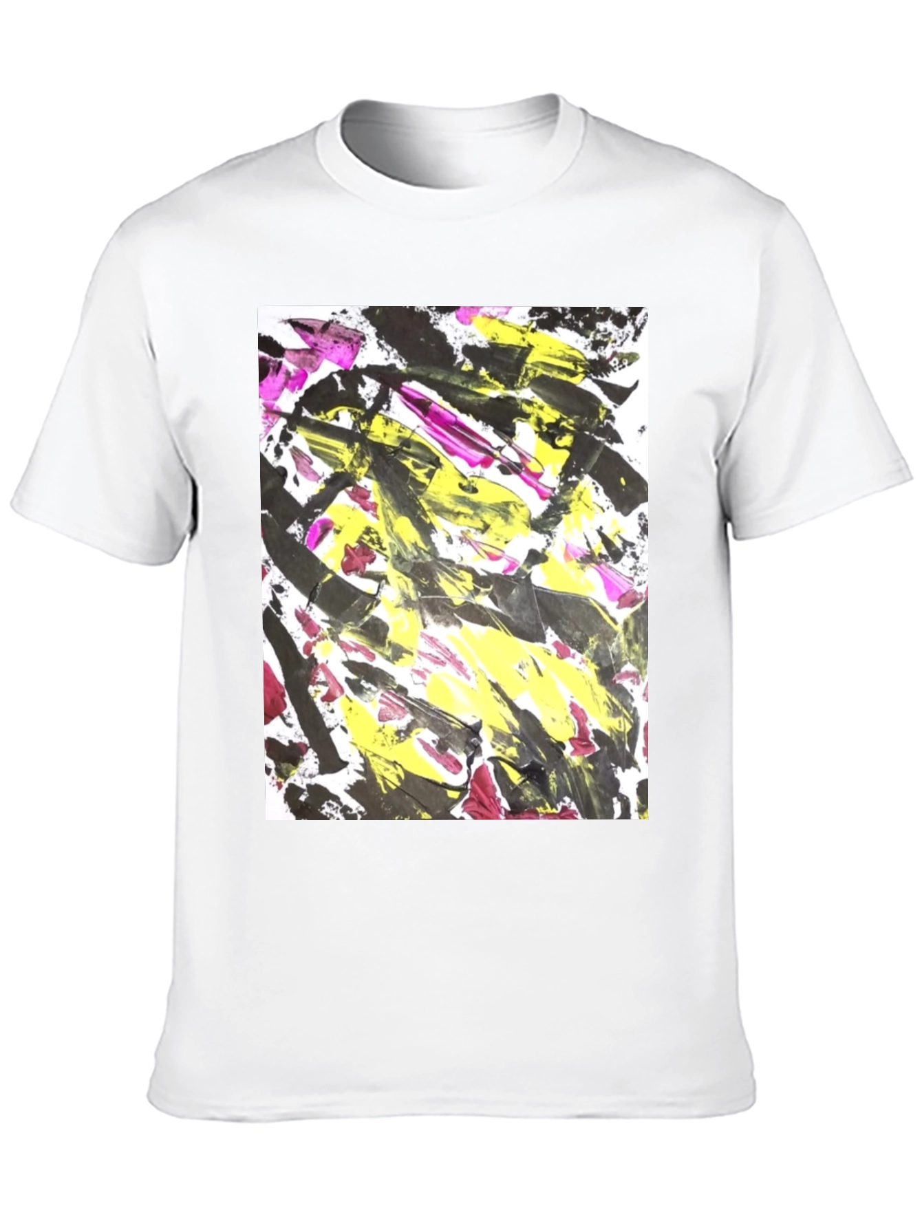 Abstract Art Graphic Tee - Bold Black Cotton T-Shirt