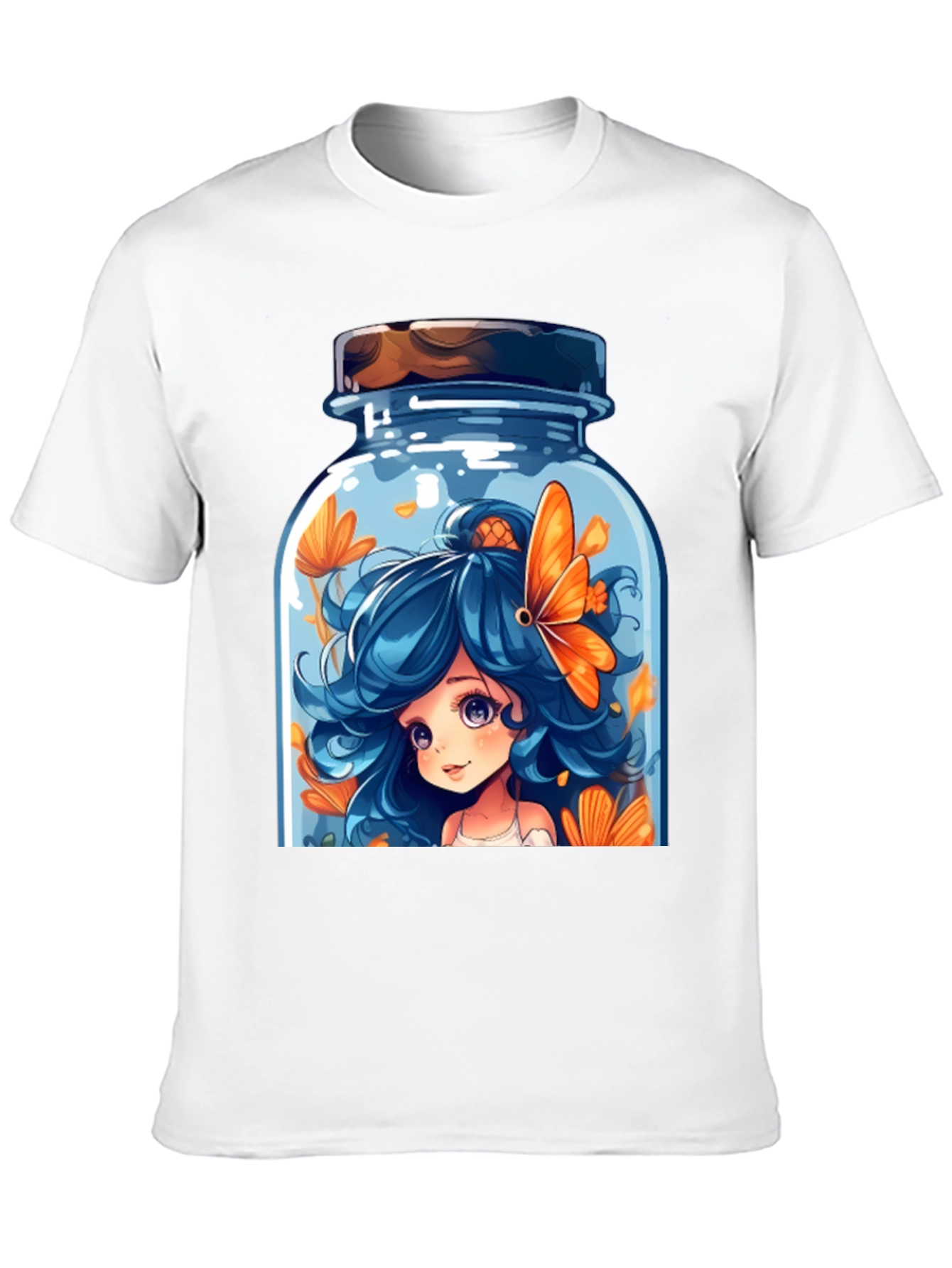Cartoon Girl in a Jar Graphic T-Shirt