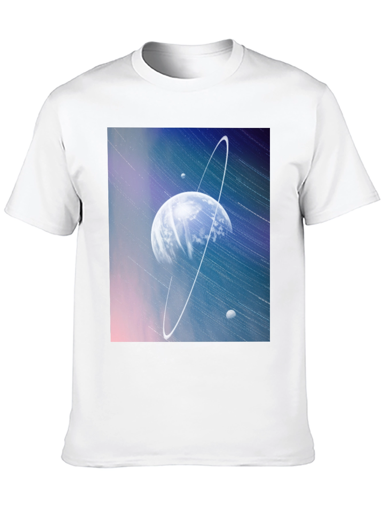 Cosmic Planet Graphic Tee - Black Casual T-Shirt