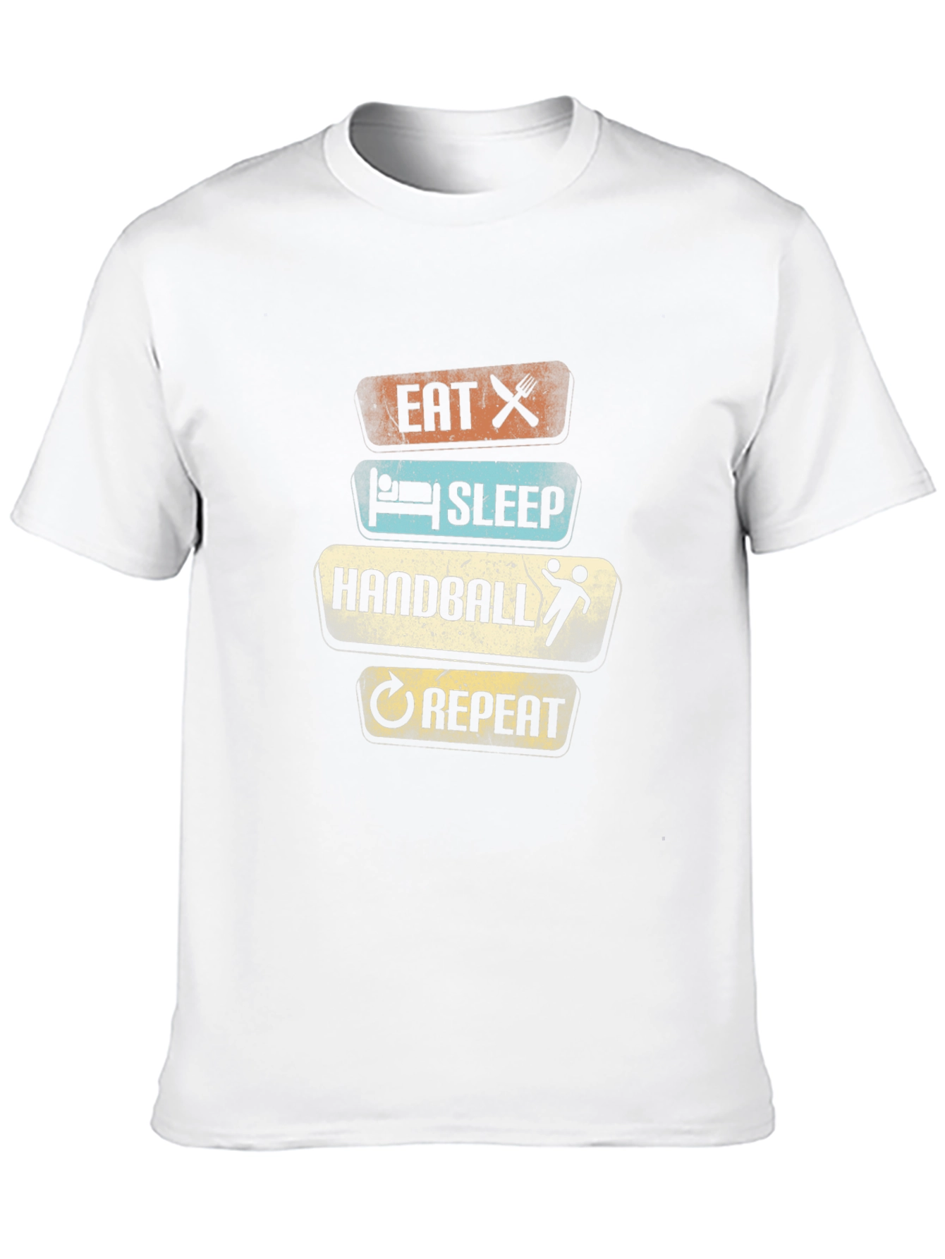 Eat Sleep Handball Repeat T-Shirt - Black Cotton Tee