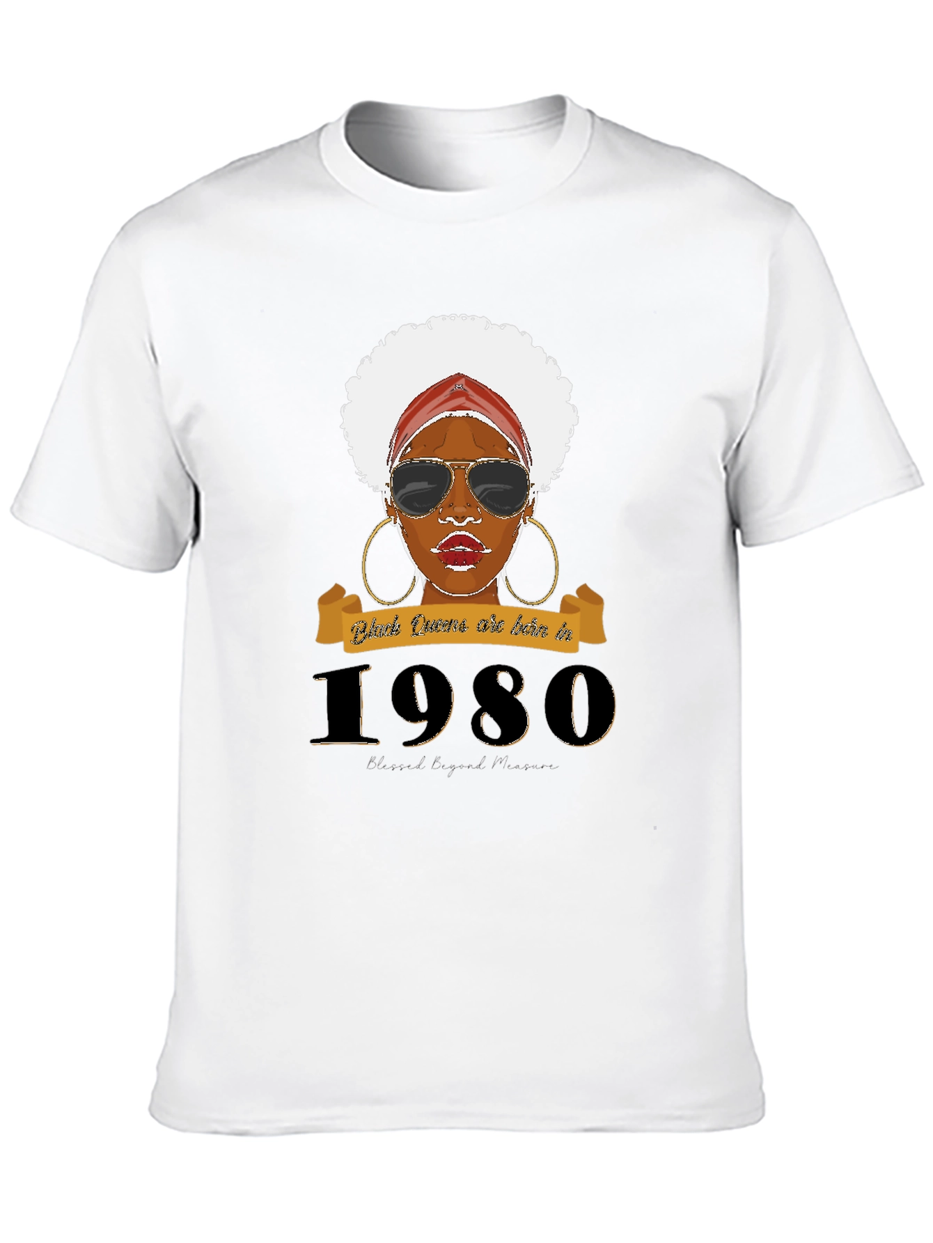 Black Queen Born in 1980 T-Shirt