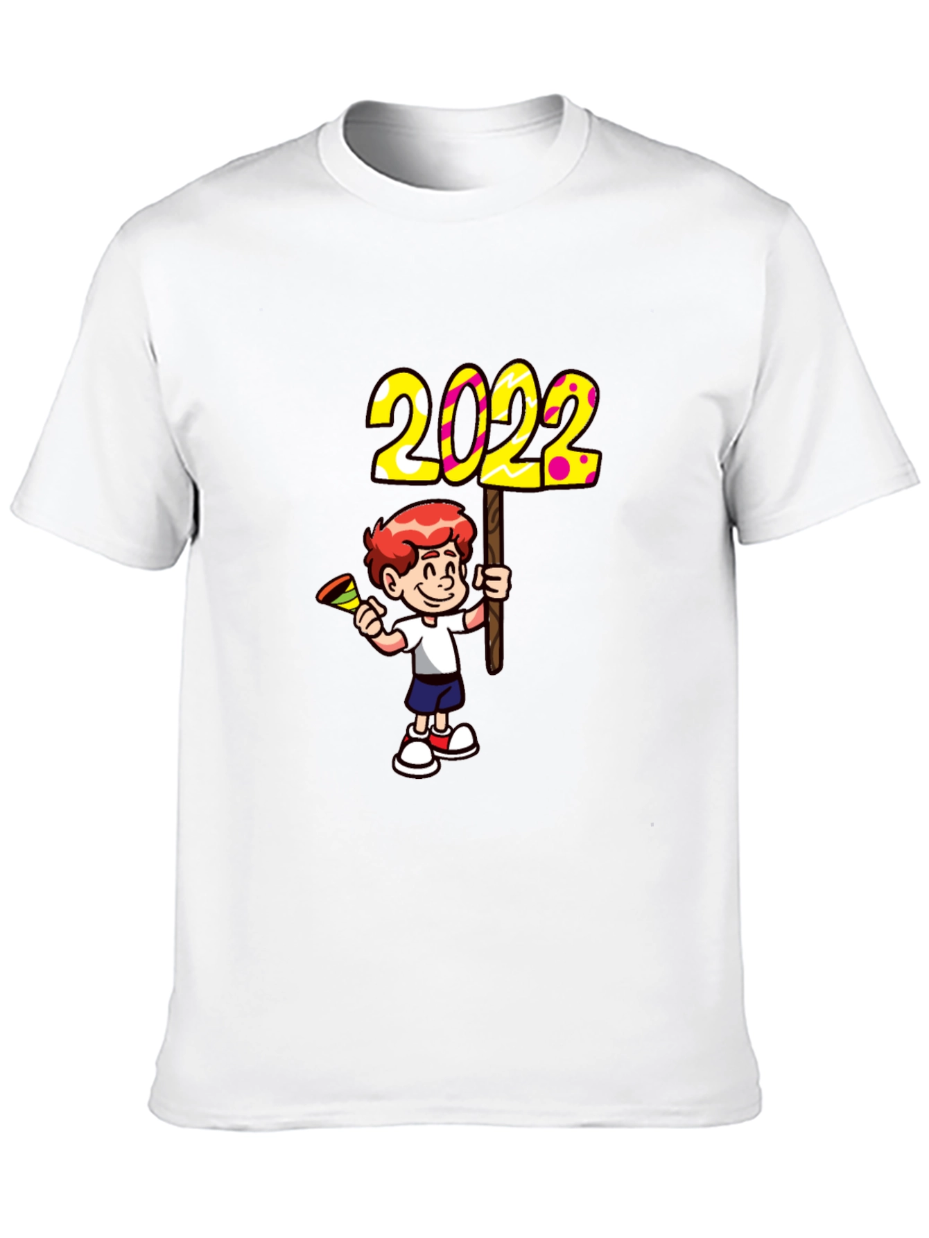 2022 Boy Cartoon Graphic Tee - Black