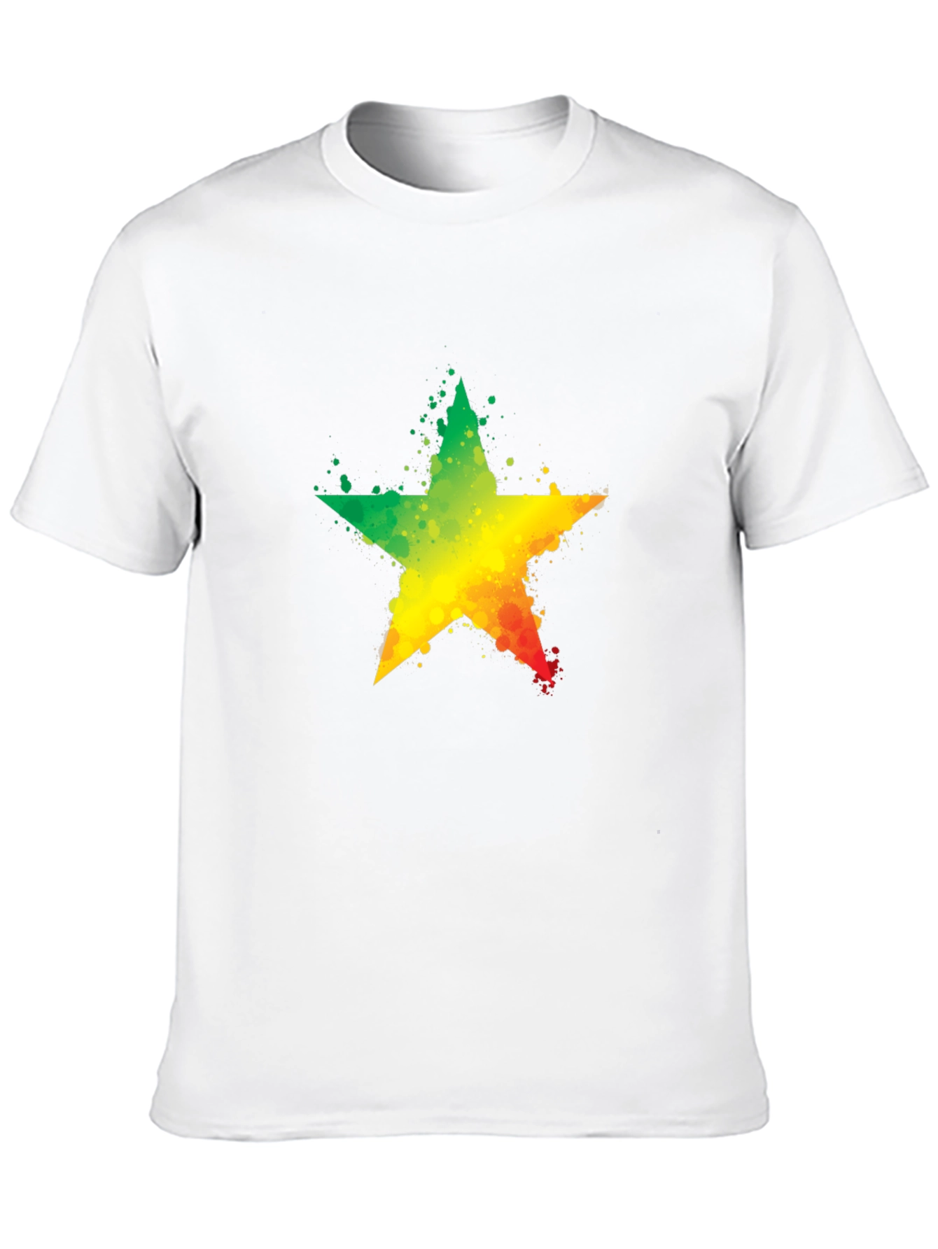 Rasta Star T-Shirt - Black Cotton Tee
